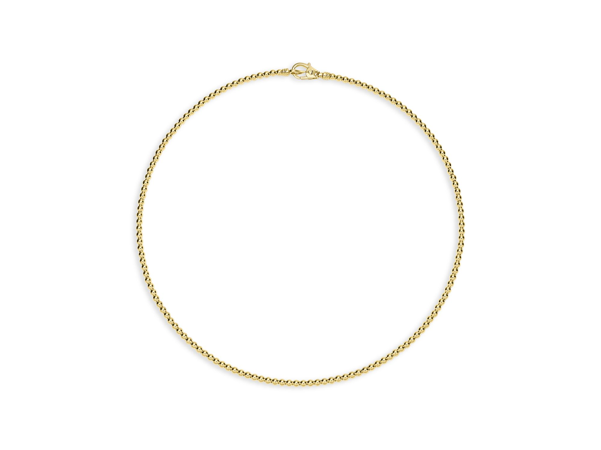 18K Yellow Gold Caviar Gold Beaded Collar Necklace, 18" — Image 3