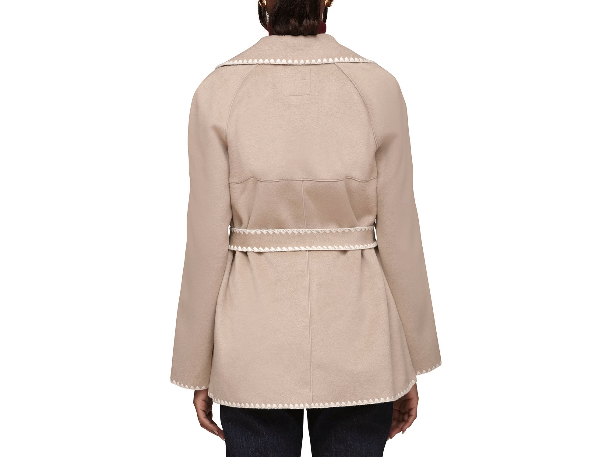 Belted Jacket With Crochet Trim — Image 4
