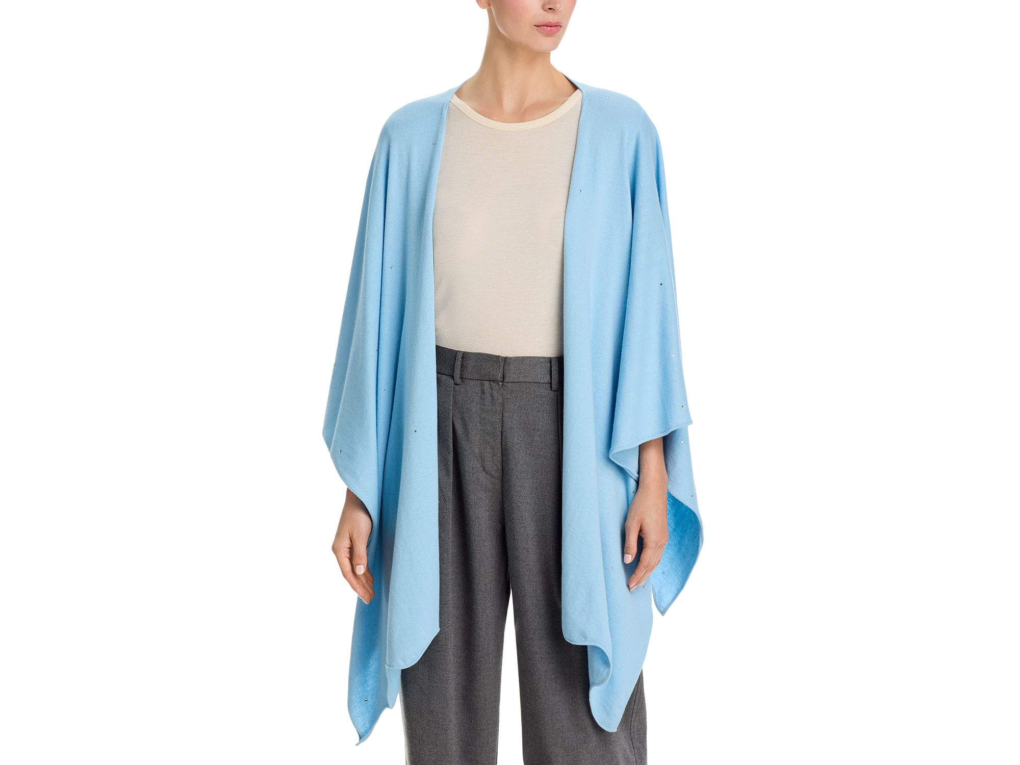 Scattered Crystal Cotton & Cashmere Ruana - Image 1