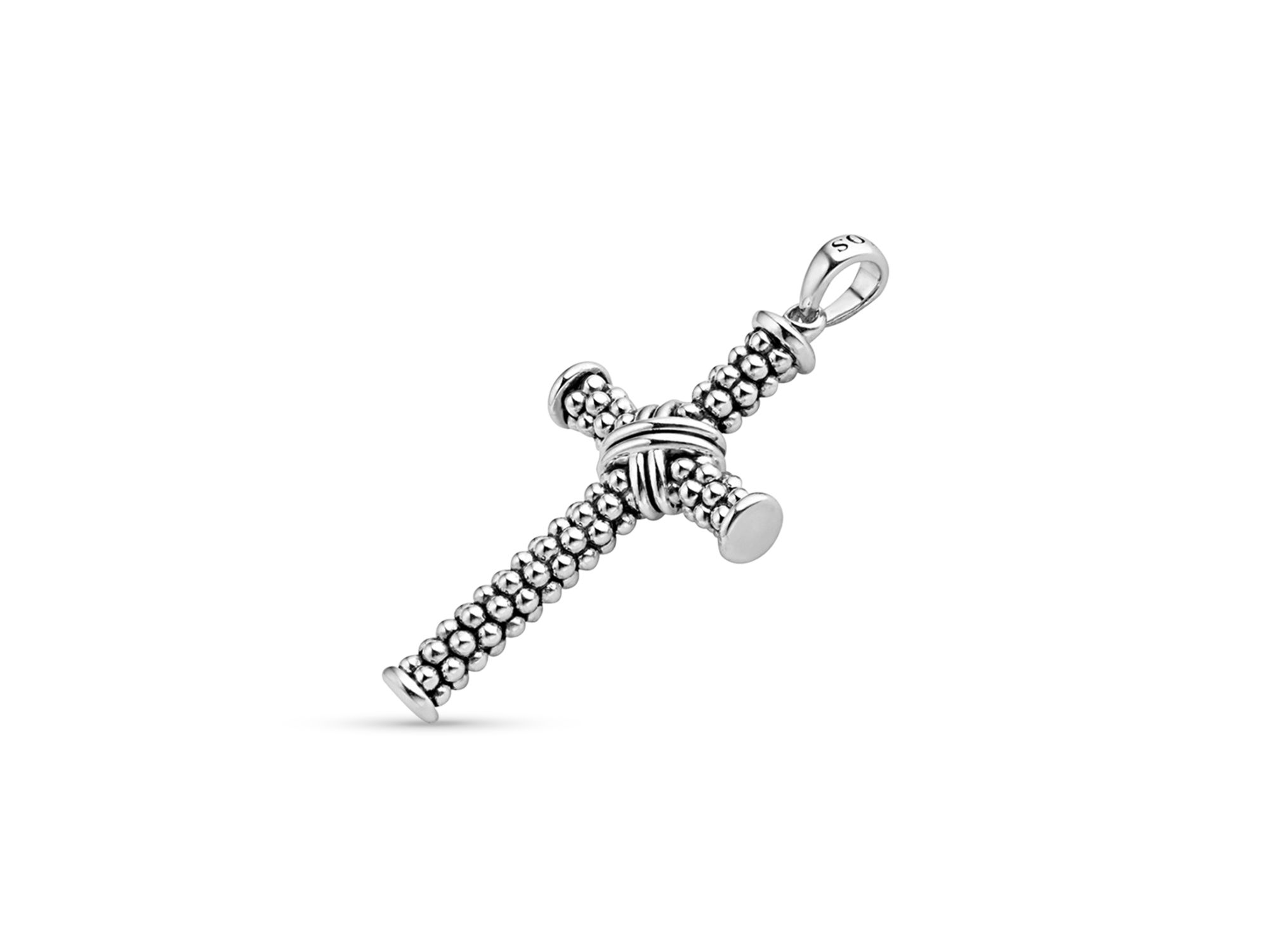Men's Sterling Anthem Caviar Bead X Cross Pendant - Exclusive — Image 3