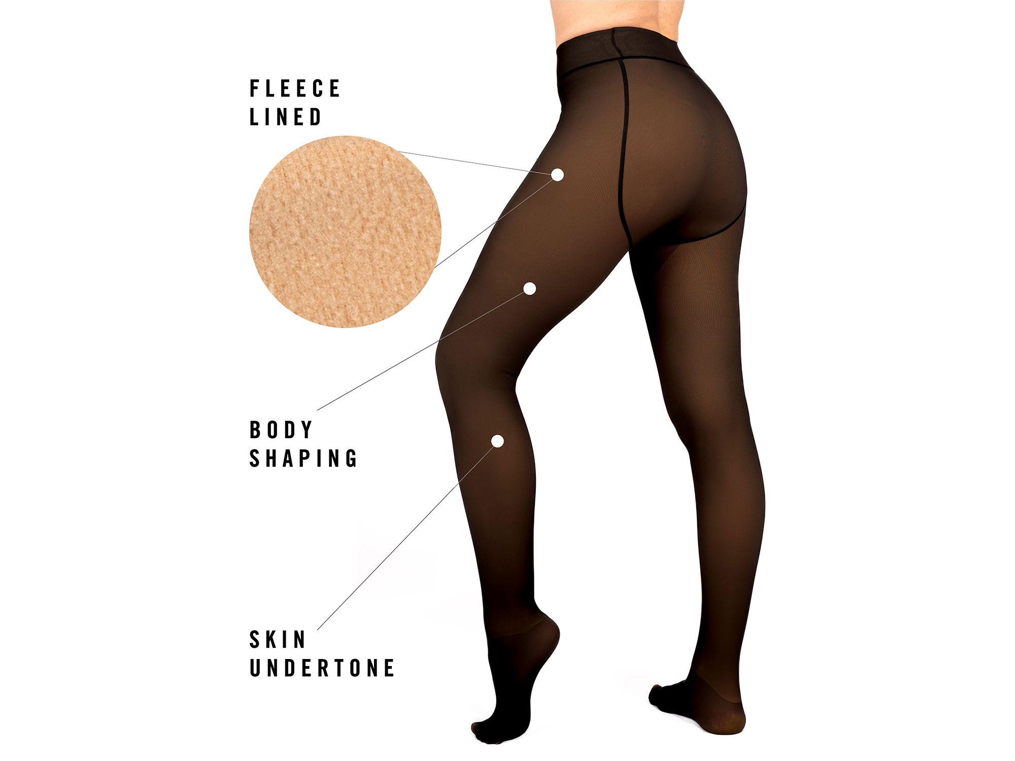 Faux Sheer Fleece Tights — Image 4