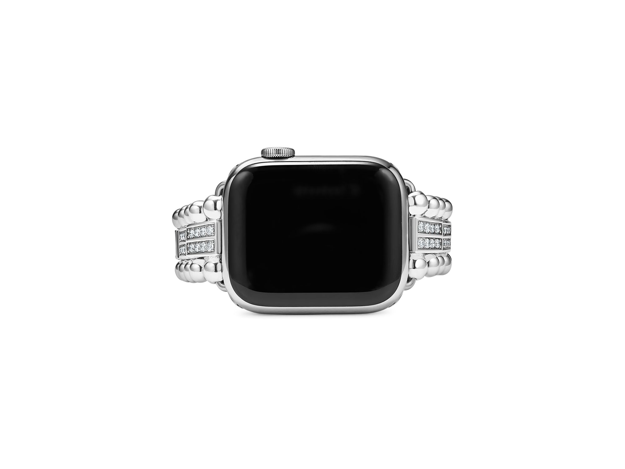 Smart Caviar Sterling Two Row Diamond Apple Watch® Bracelet, 38-45mm — Image 6