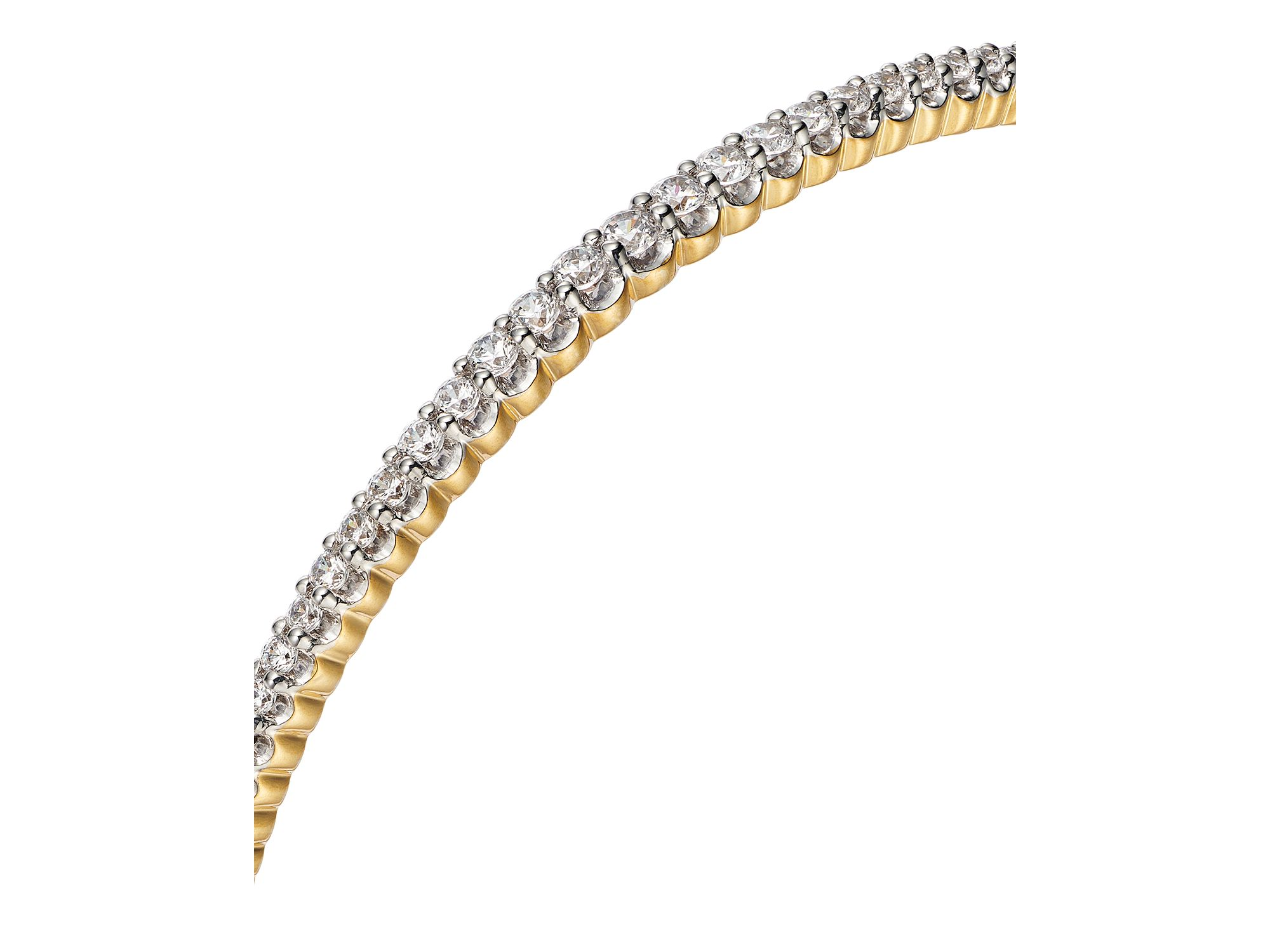 Diamond Bangle Bracelet in 14K Yellow Gold, 1.0 tcw — Image 3
