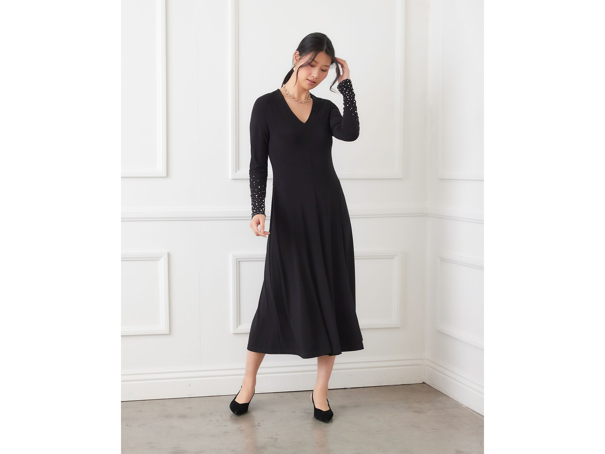 Kate Beaded Sleeve Travel Dress — Image 4