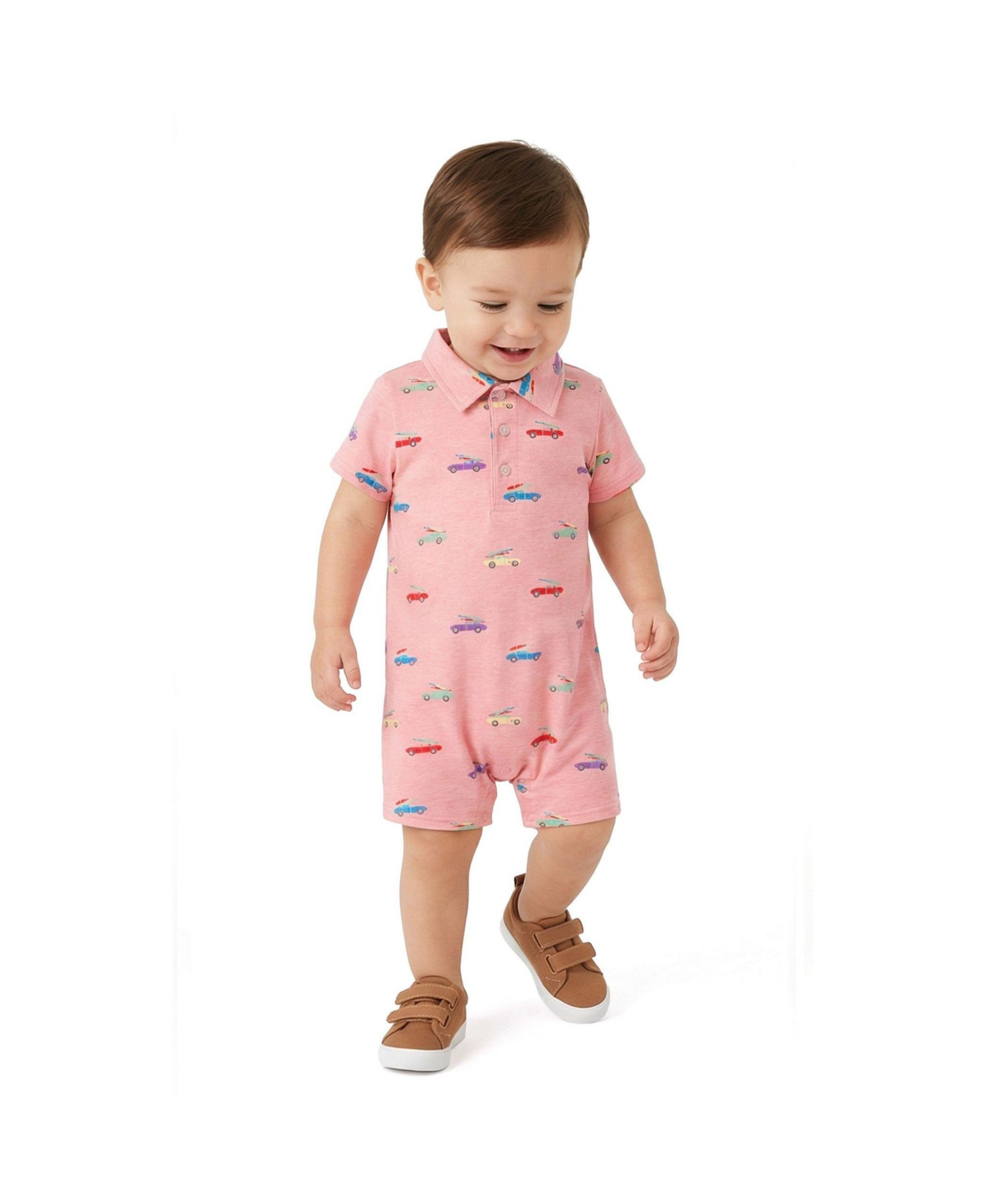 Boys' Printed Baby Polo Romper - Baby — Image 3