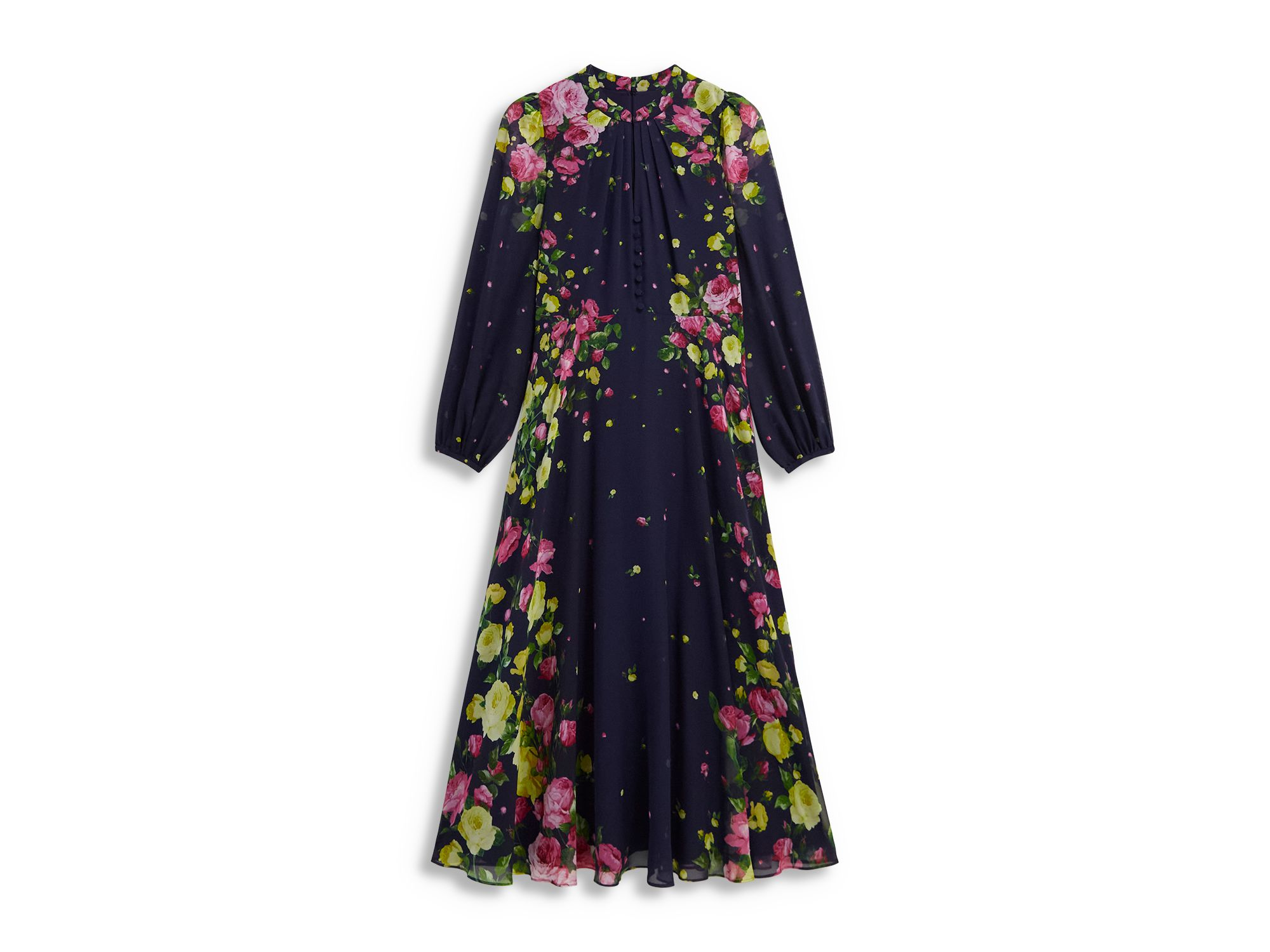 Eva Floral Print Silk Midi Dress — Image 5