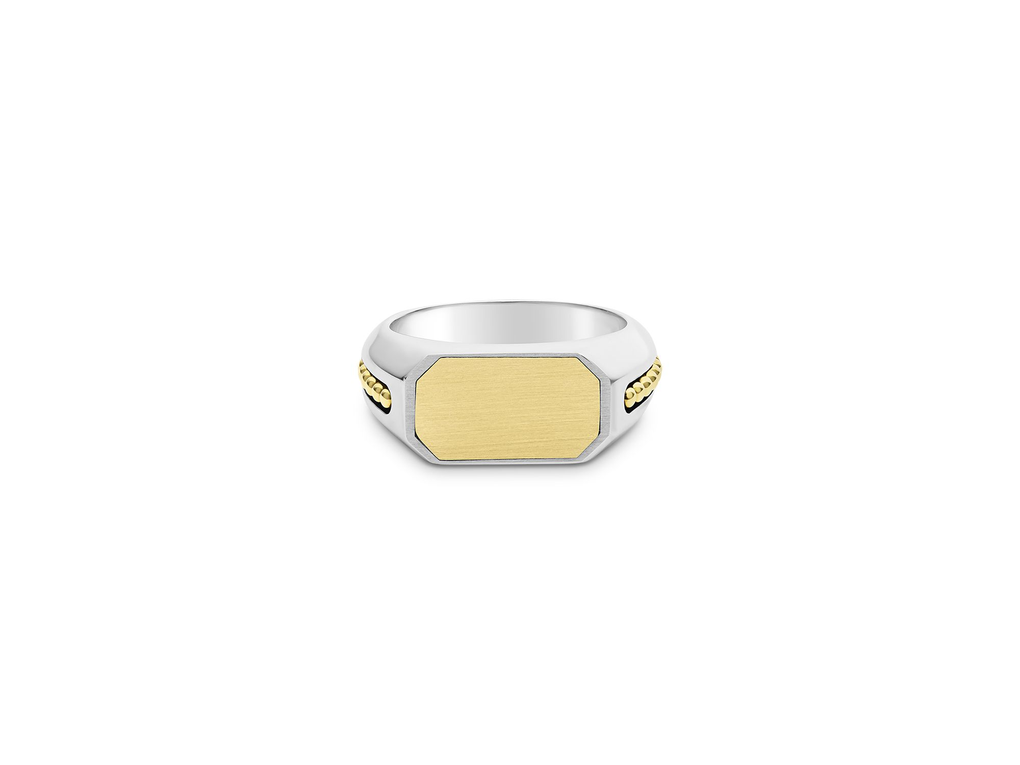 Men's 18K Yellow Gold & Sterling Silver Anthem Octagon Ring — Image 3