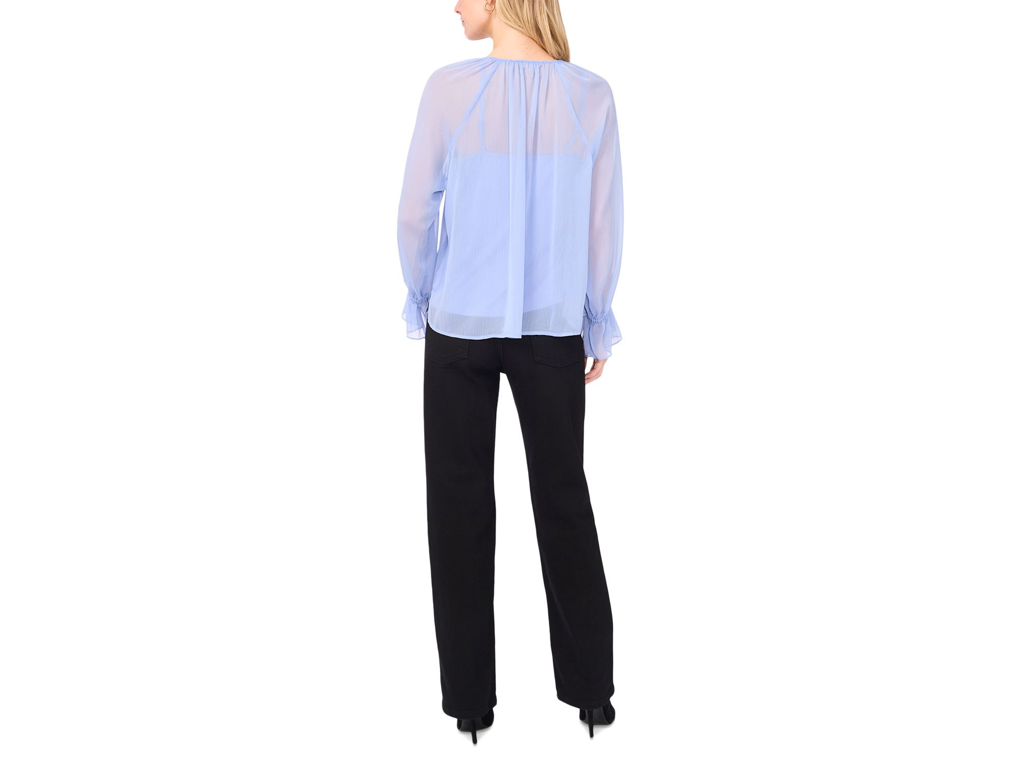 Ruffled Front Long Sleeve Blouse — Image 4