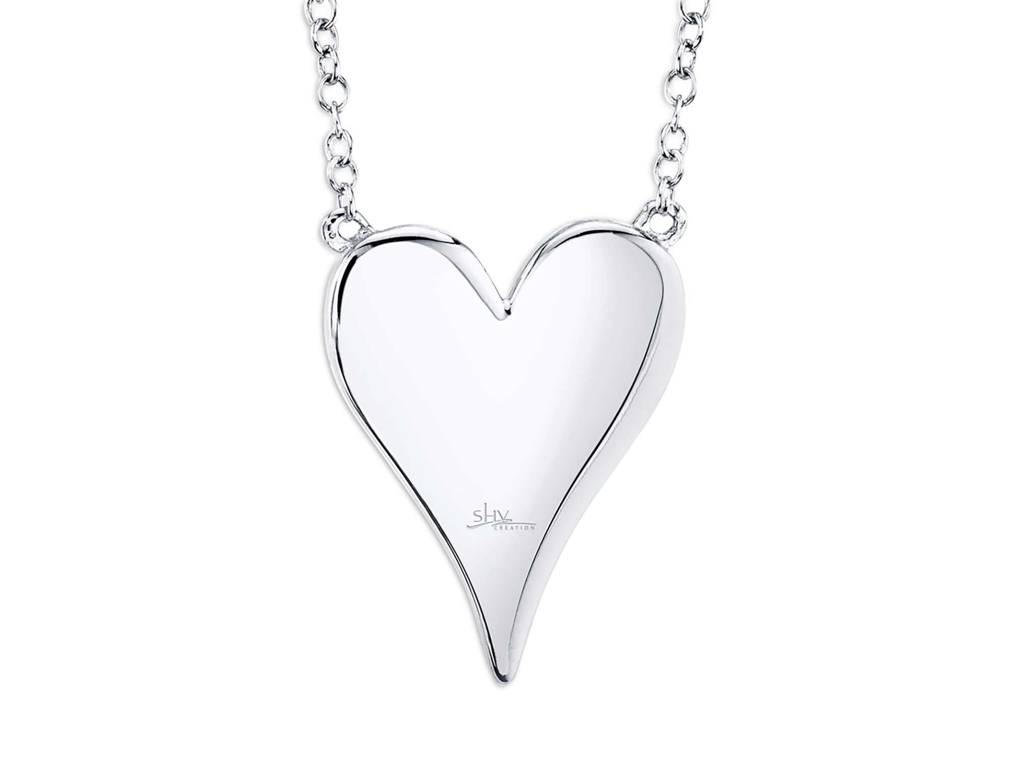 14K White Gold Kate Diamond Pavé Heart Pendant Necklace, 15"-18" — Image 4