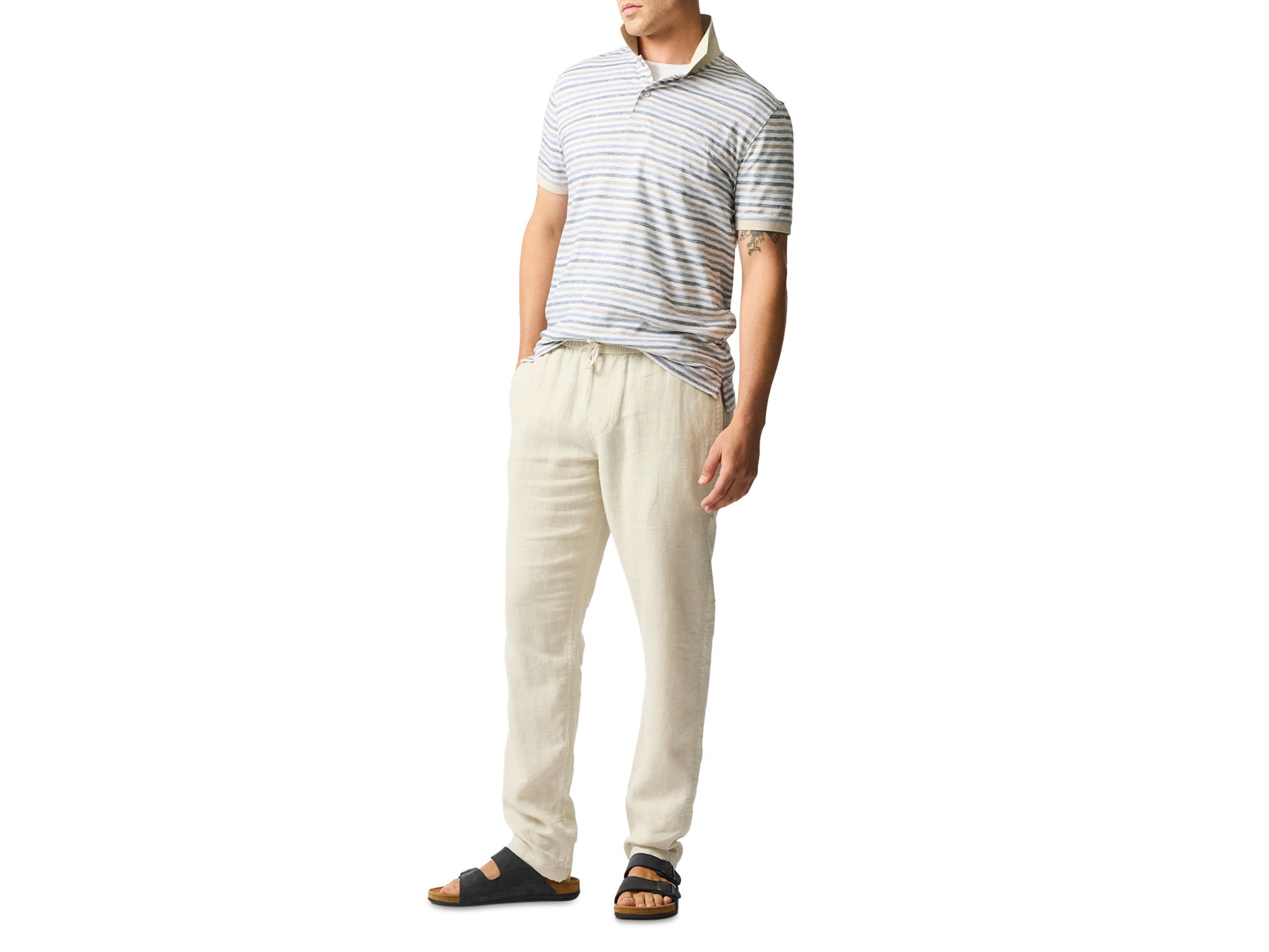 Somes Island Slim Fit Striped Polo Shirt — Image 4