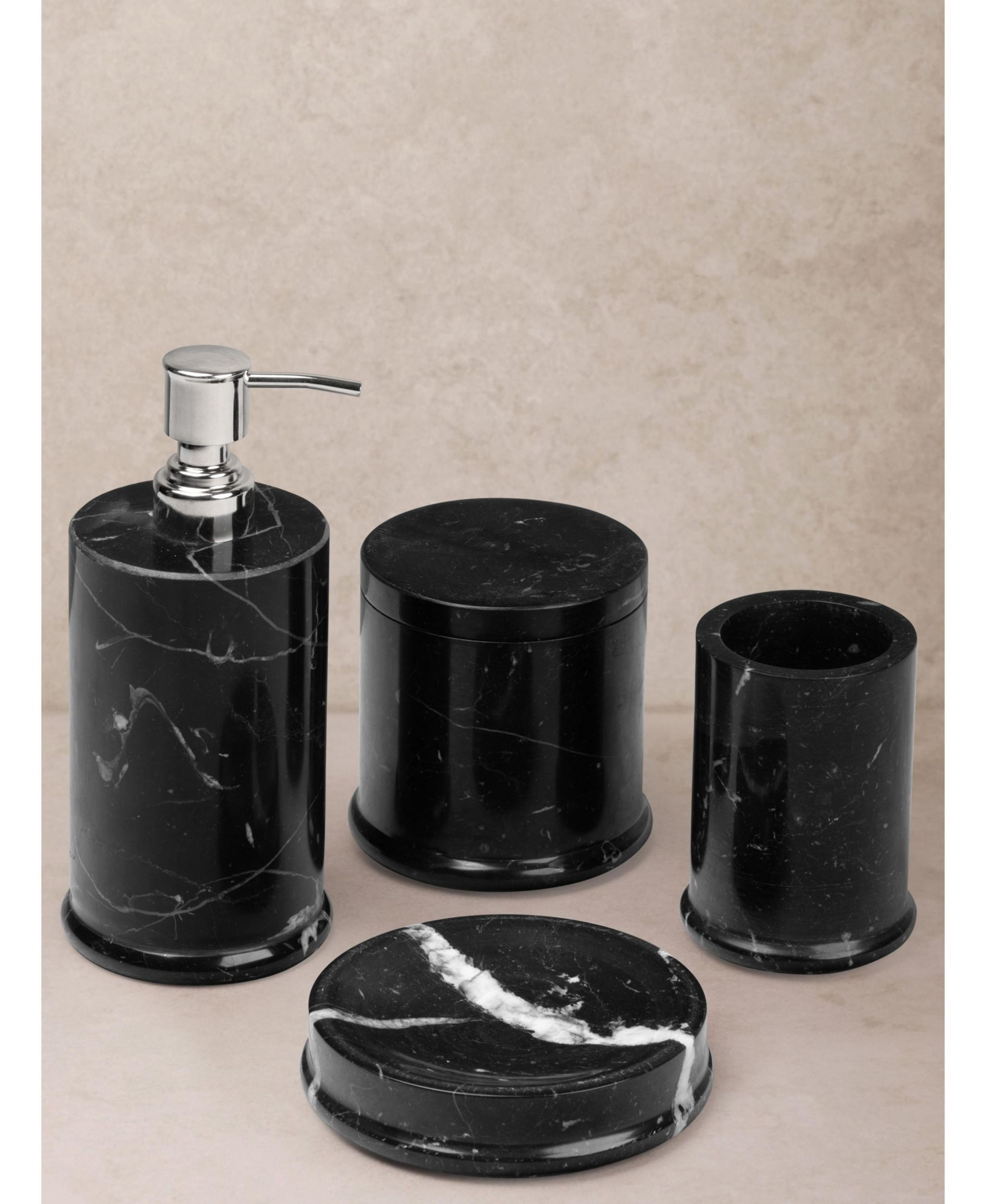 Marquina Marble Bath Accessories, Set of 4 — Image 4