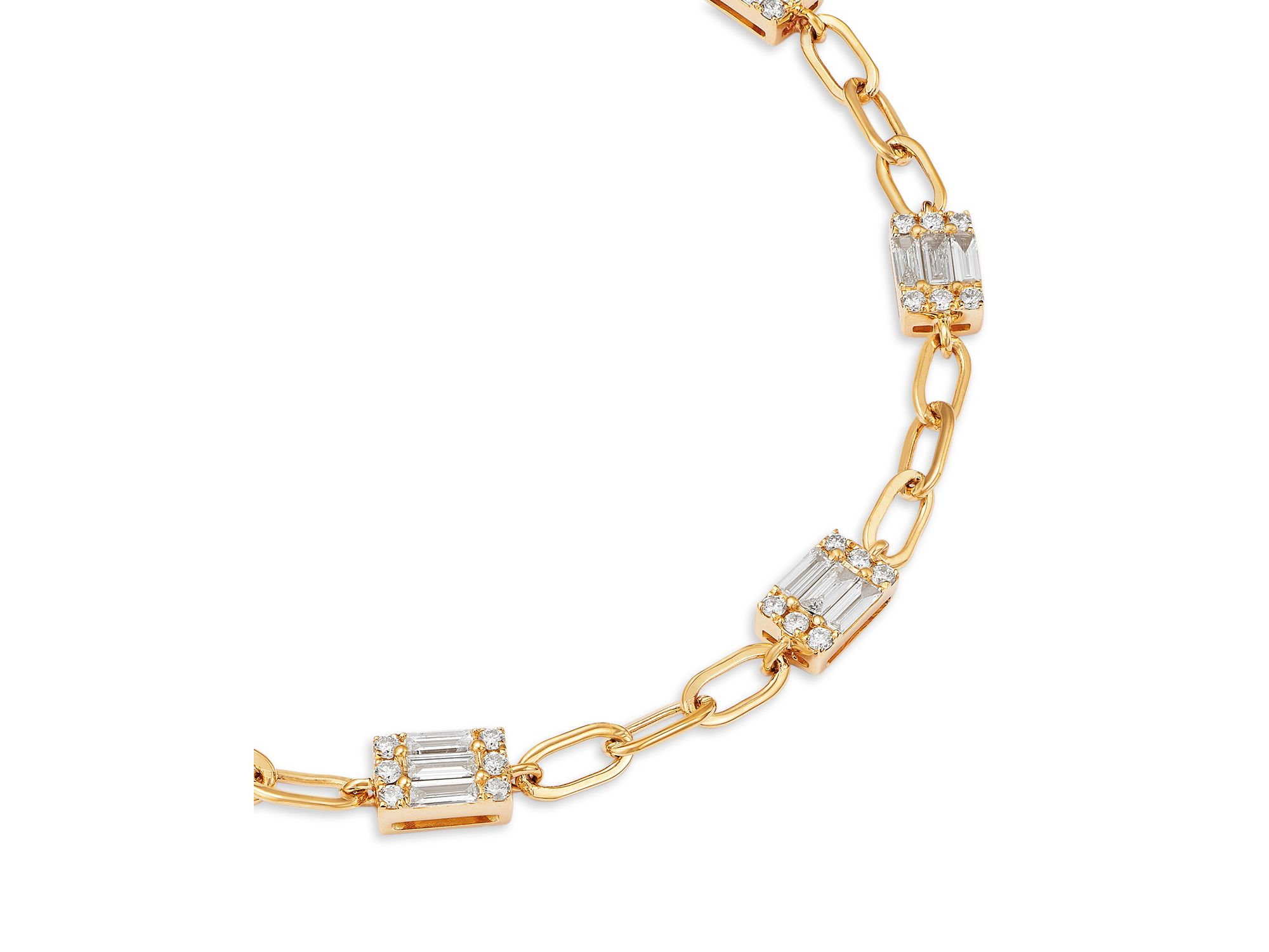 Diamond Station Bracelet in 14K Yellow Gold, 0.83 tcw — Image 3