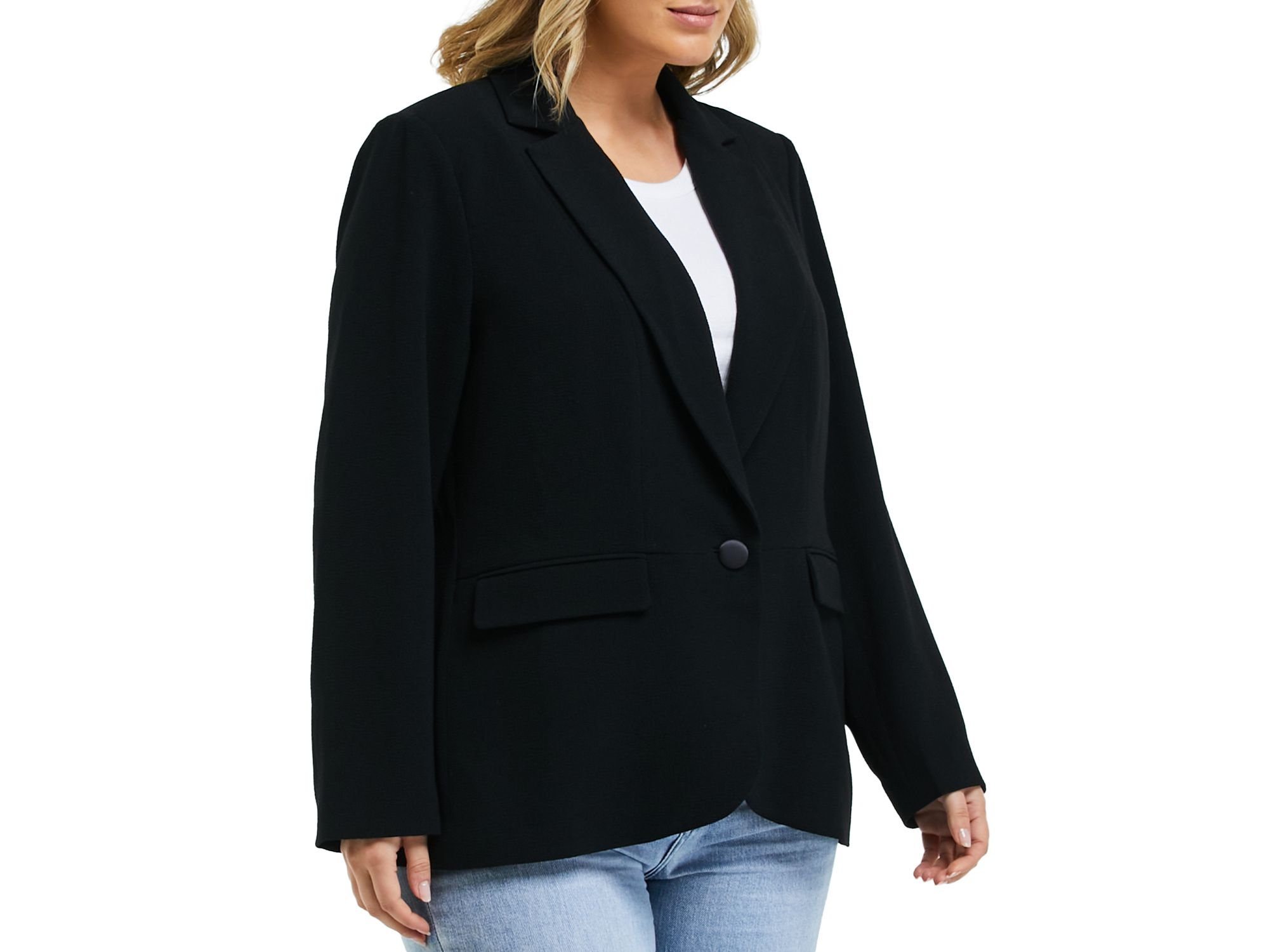 Megan Notched Lapel Single Button Blazer — Image 3