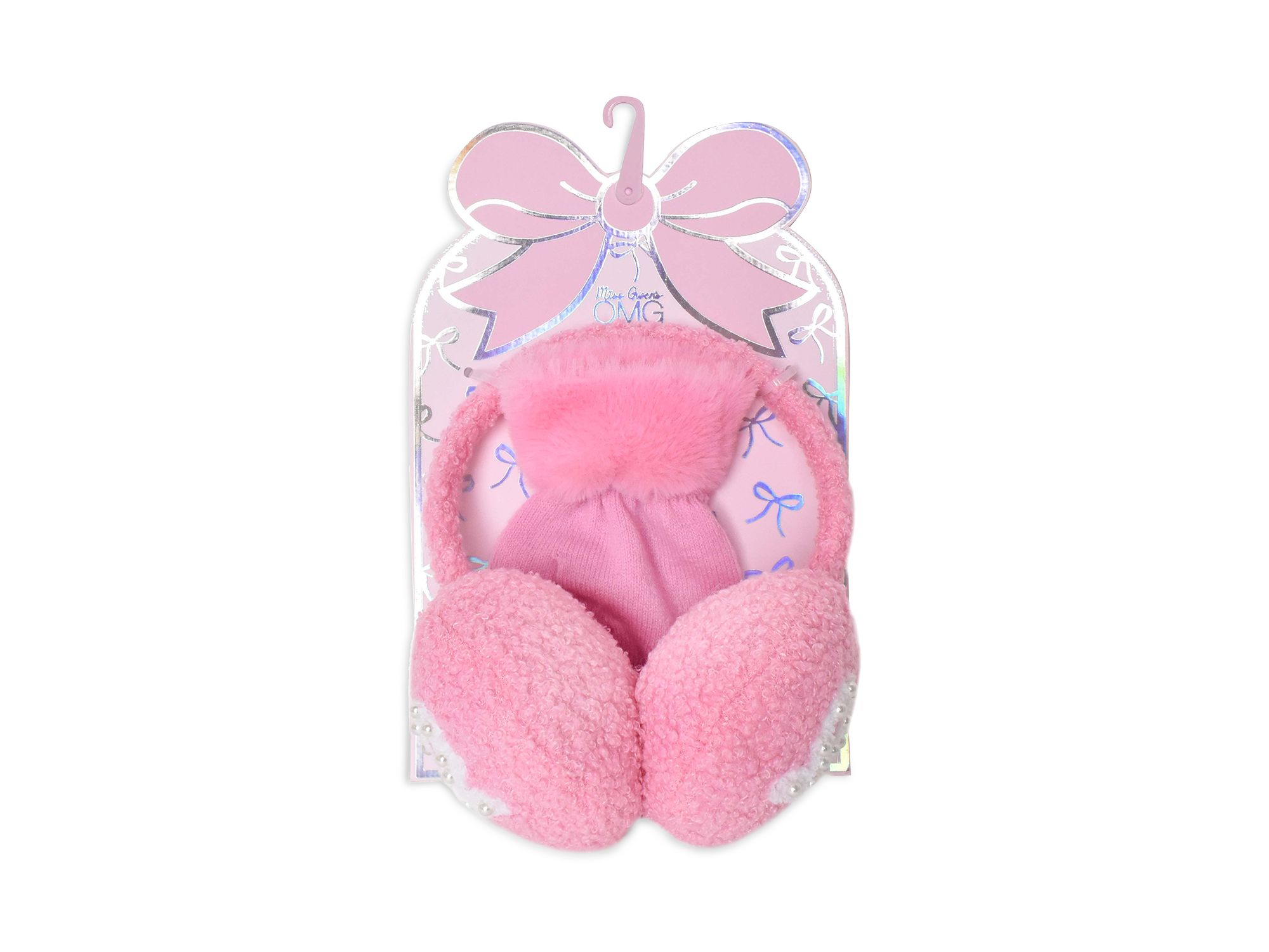 Girls' Bow Earmuffs & Faux Fur Cuff Gloves Set - Big Kid — Image 3