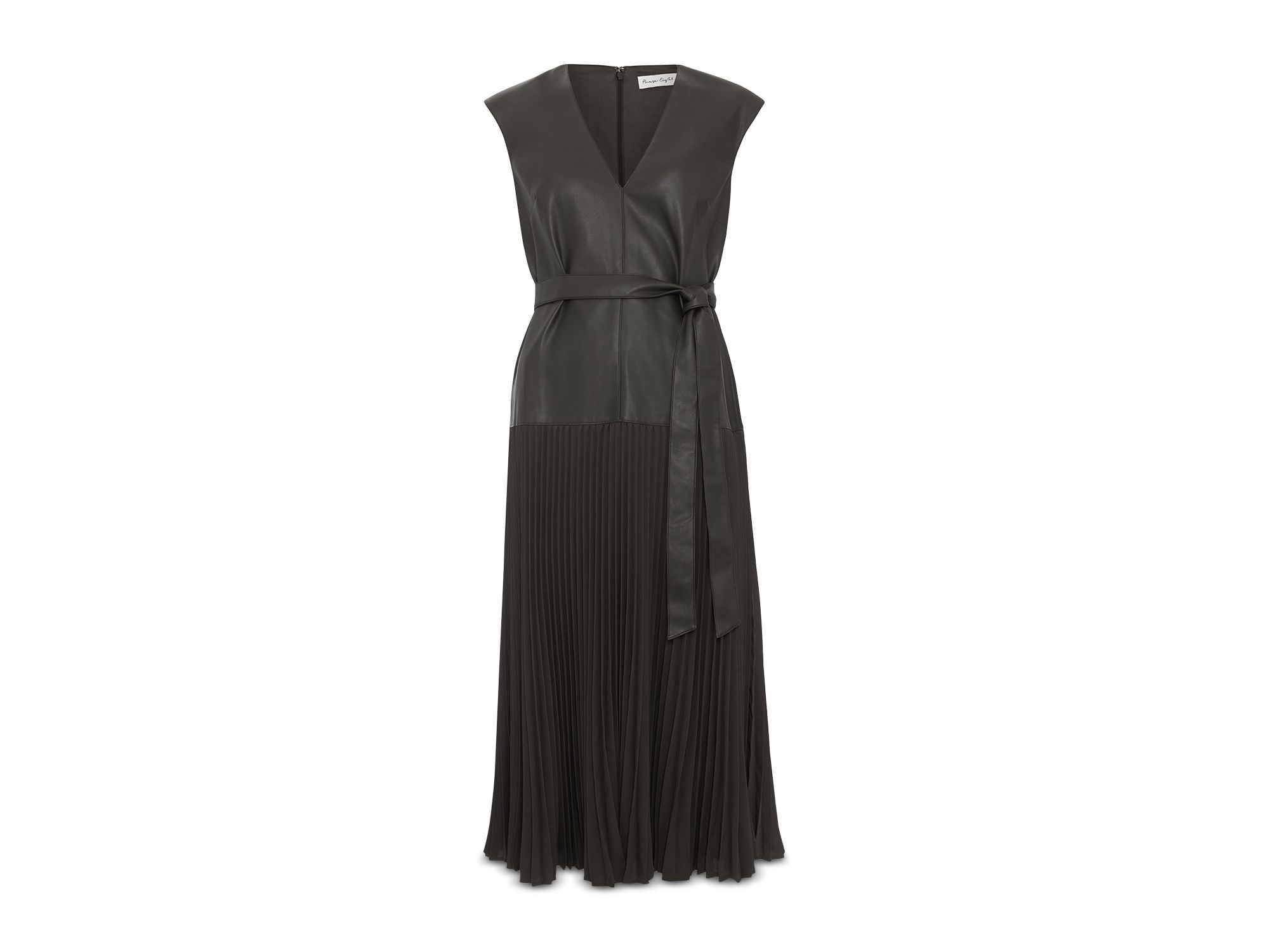 Aria Faux Leather Drop Waist Dress — Image 7