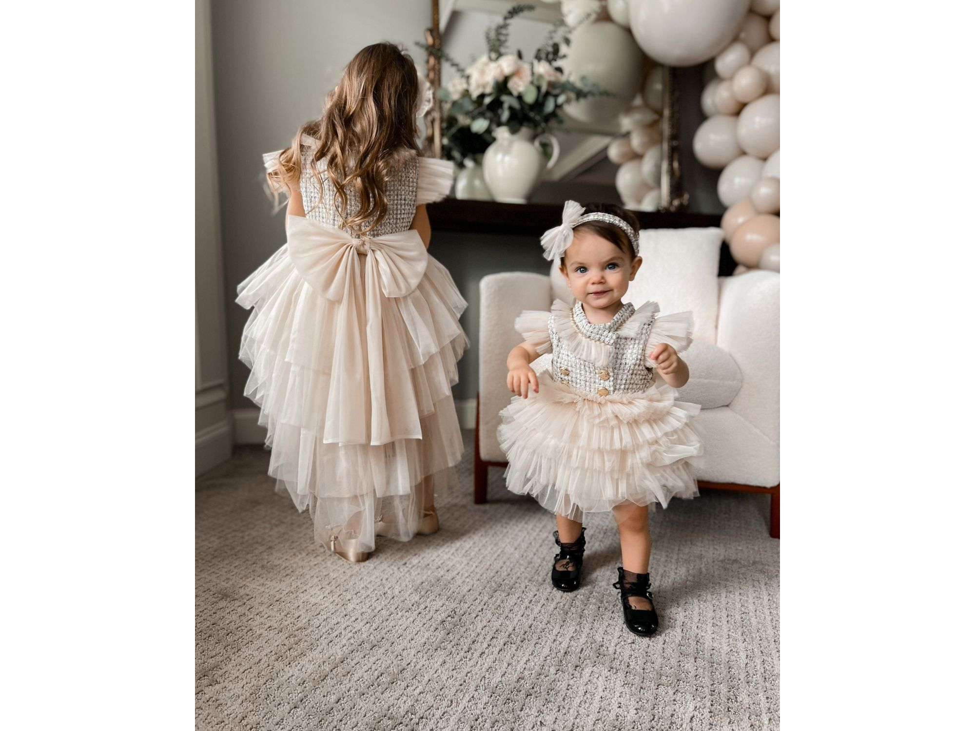 Girls' Fira Tweed and Tulle Dress - Baby, Little Kid, Big Kid — Image 3