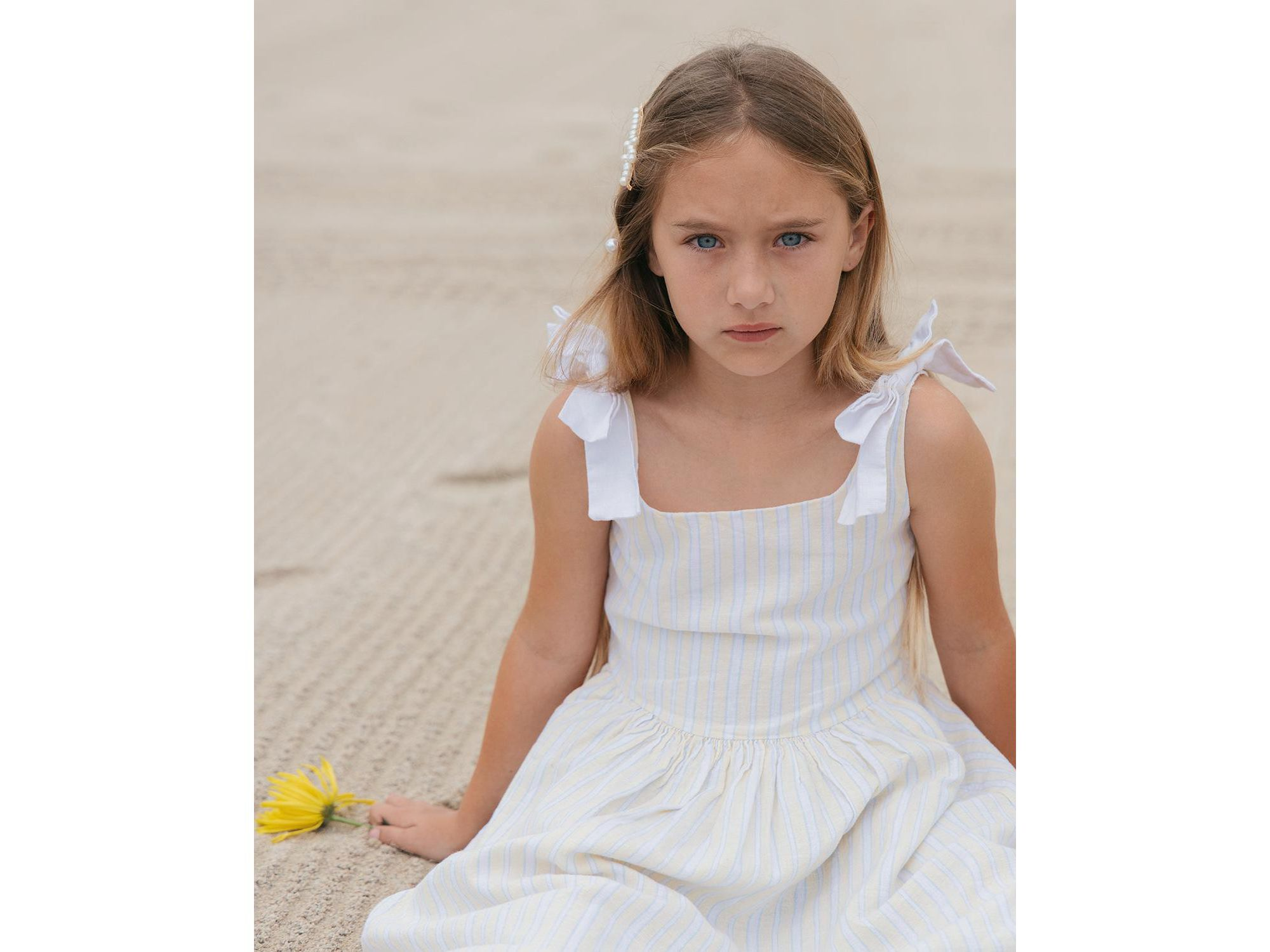 Girls' Linen Bow Shoulder Dress - Little Kid, Big Kid — Image 4