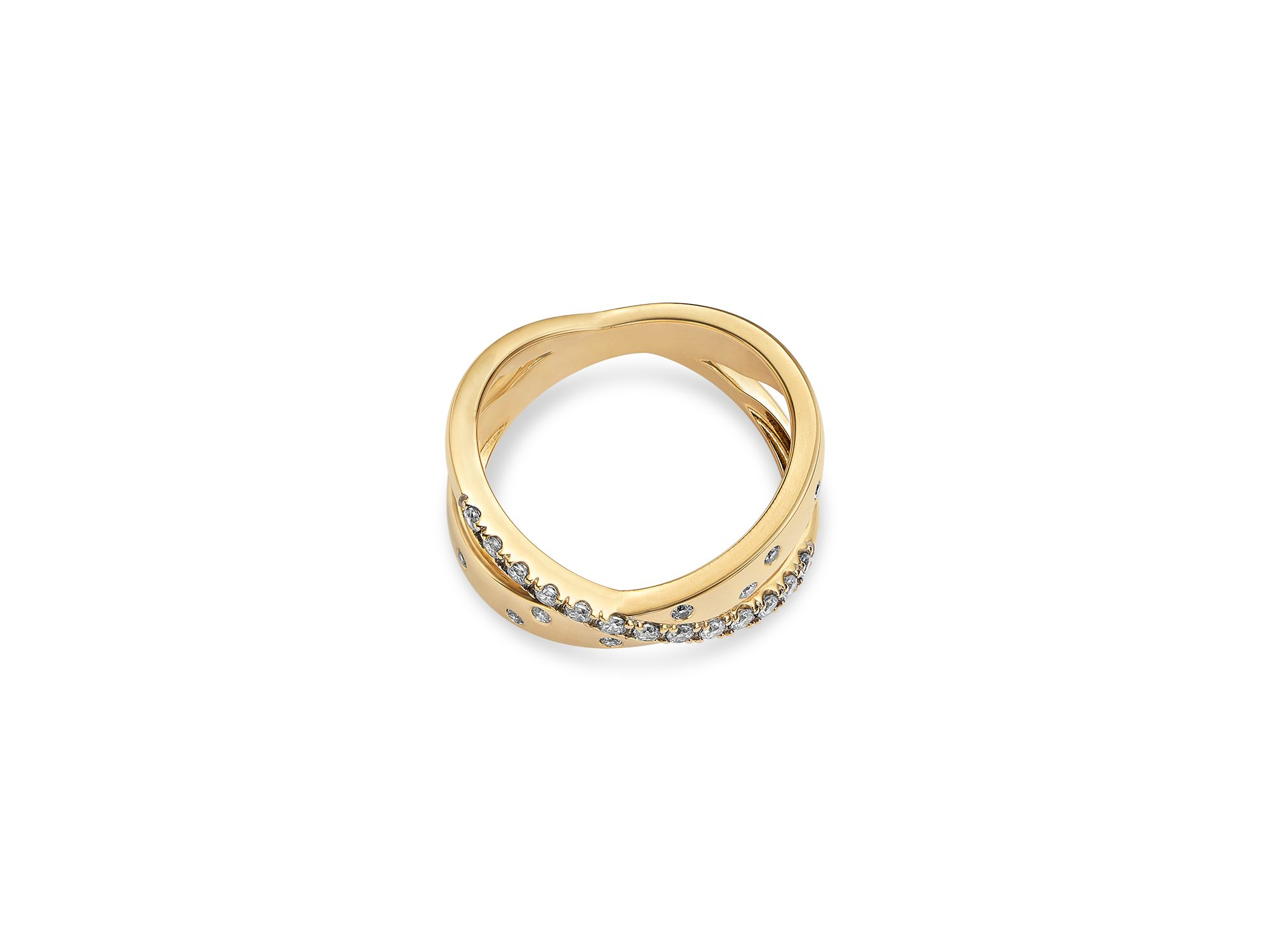 Diamond Crossover Ring in 14K Yellow Gold, 0.33 tcw — Image 3