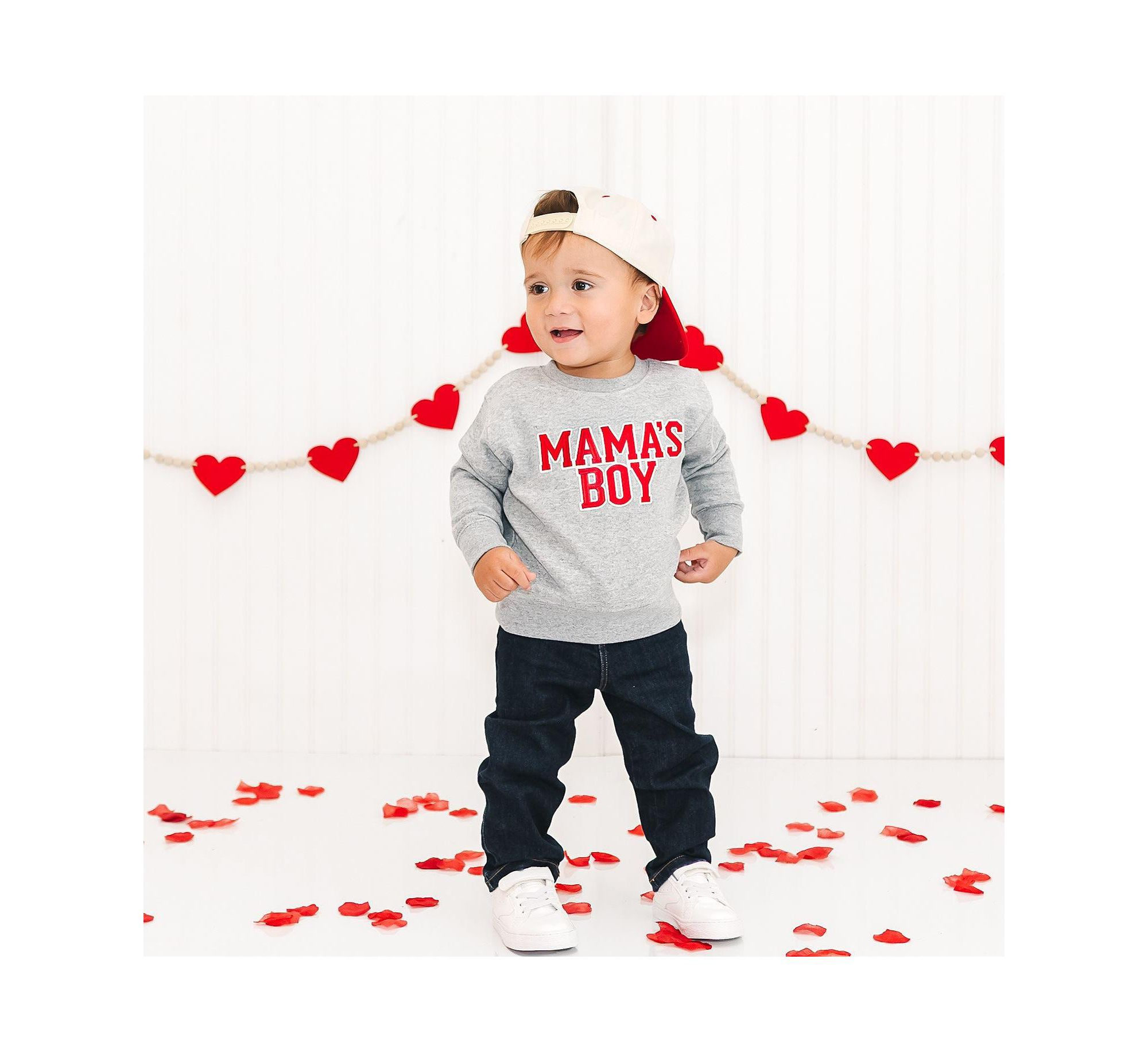 Boys' Mama's Boy Varsity Patch Valentine's Day Sweatshirt - Baby, Little Kid, Big Kid — Image 3