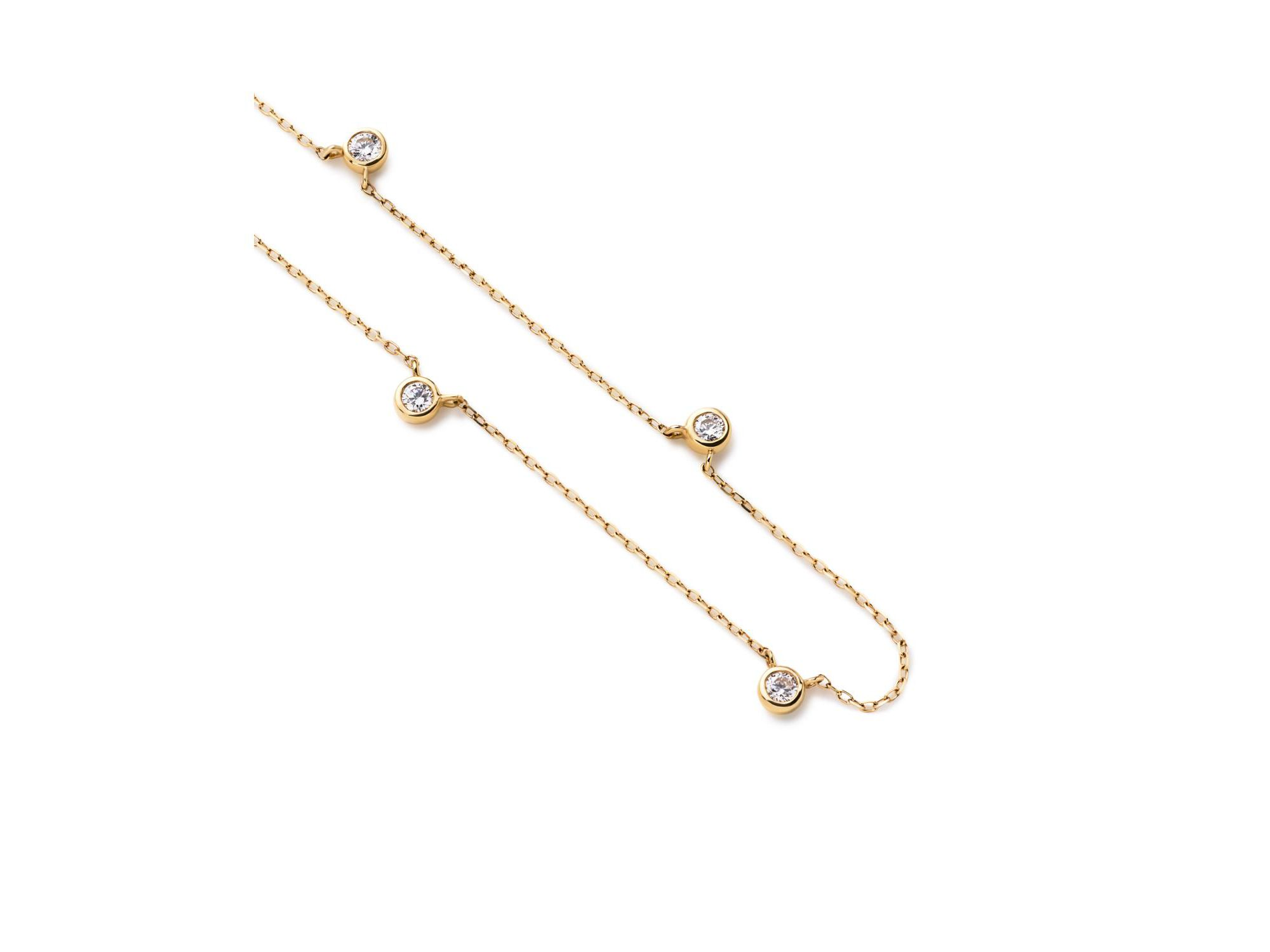 Solid Yellow Gold Lab-Grown Diamond Station Necklace — Image 4