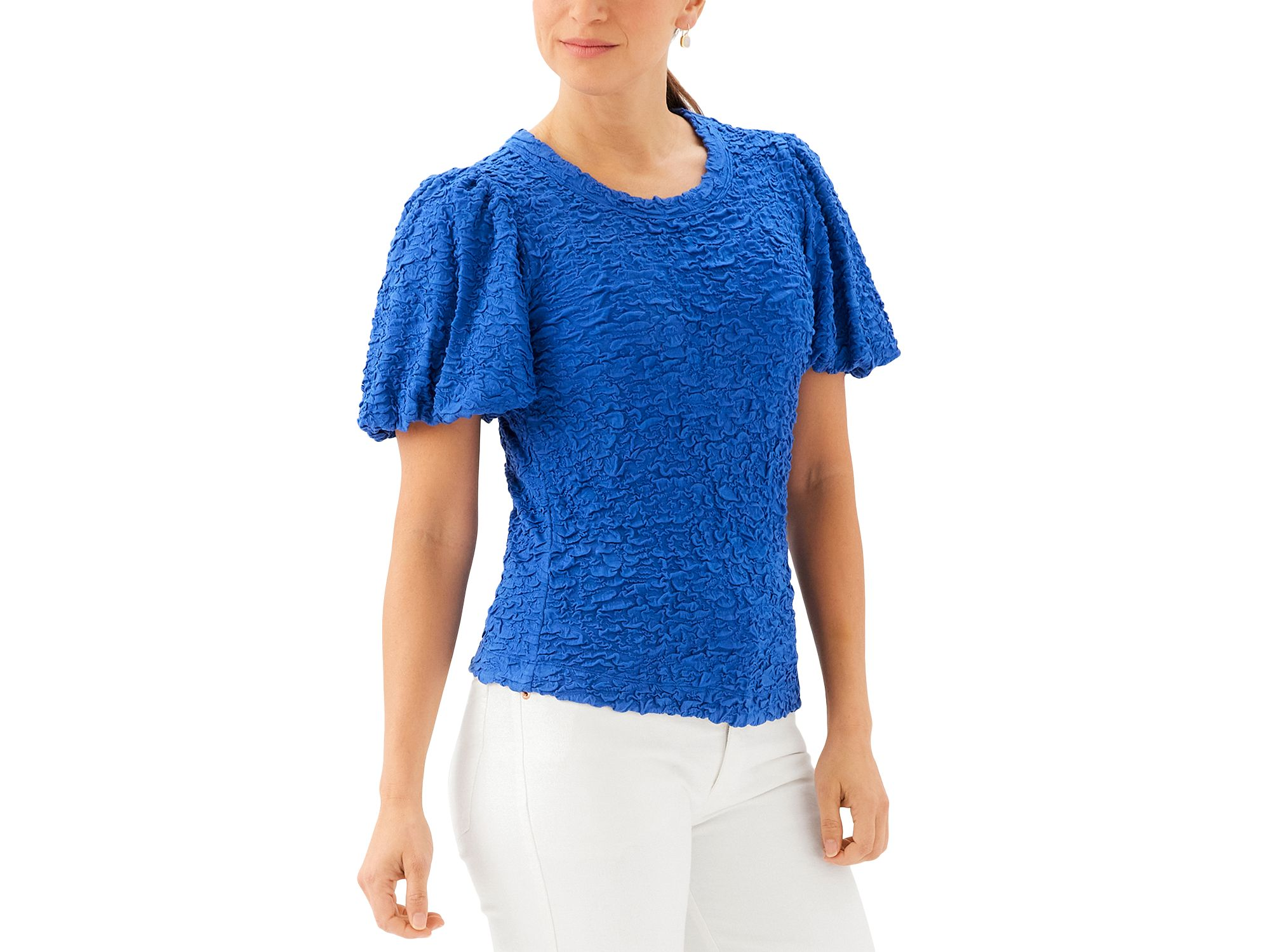 Puff Sleeve Textured Top — Image 3