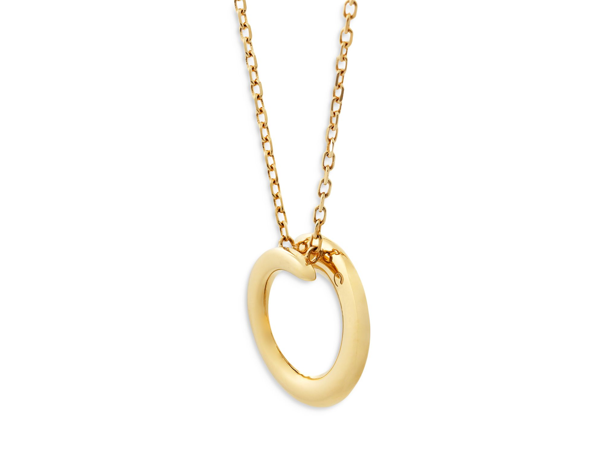 18K Yellow Gold Like Diamond Pavé Circle Pendant Necklace, 14-16" - Exclusive, Italy Campaign — Image 4