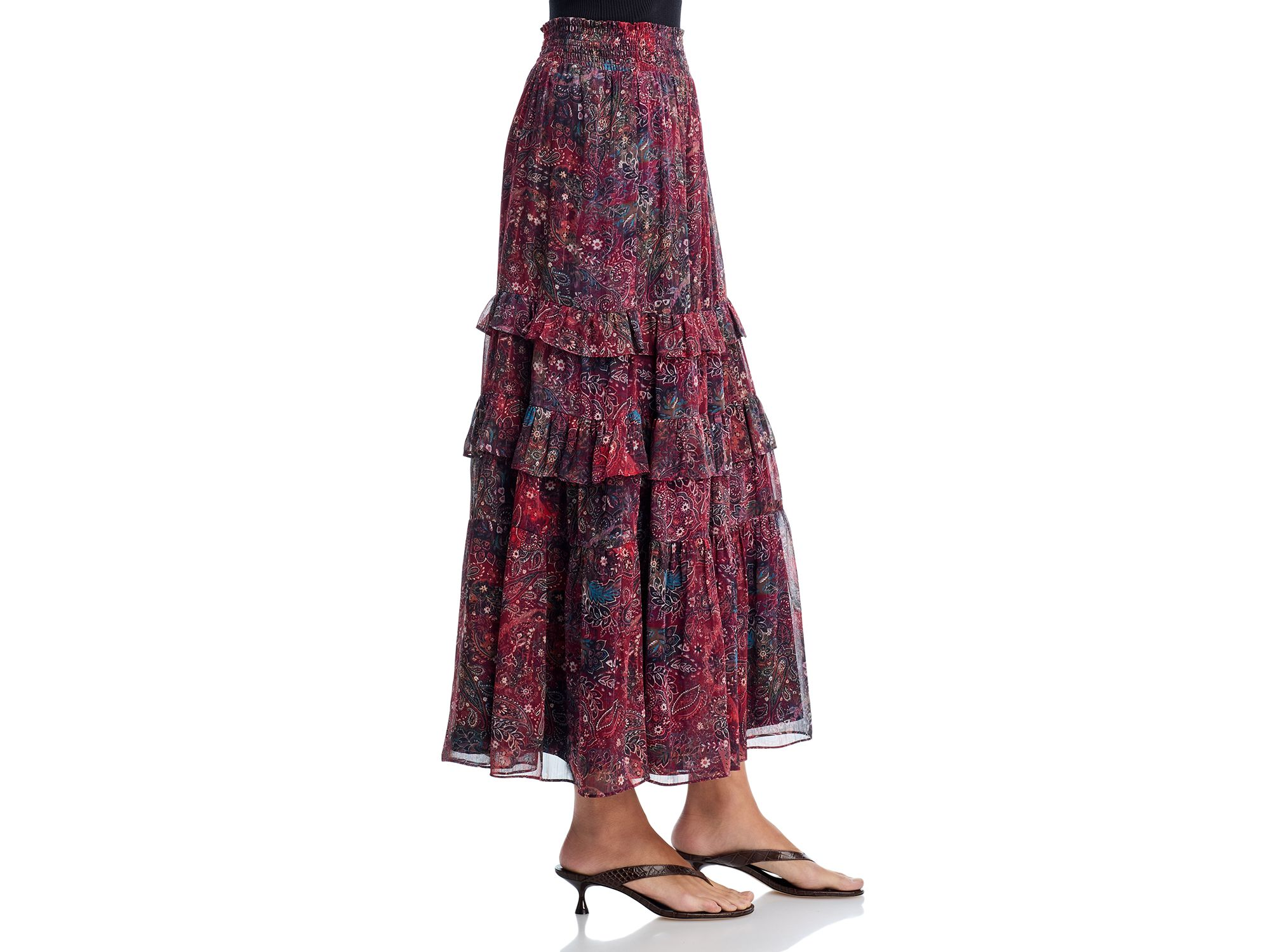 Paisley Tiered Boho Maxi Skirt - Exclusive — Image 5