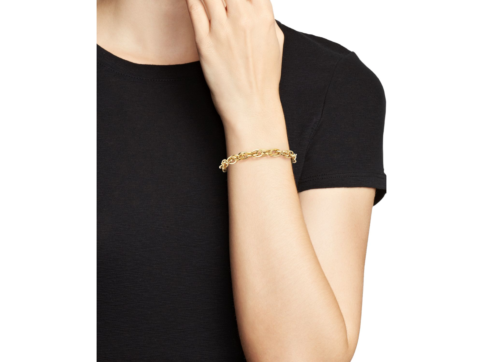 14K Yellow Gold Oval Link Chain Bracelet — Image 3