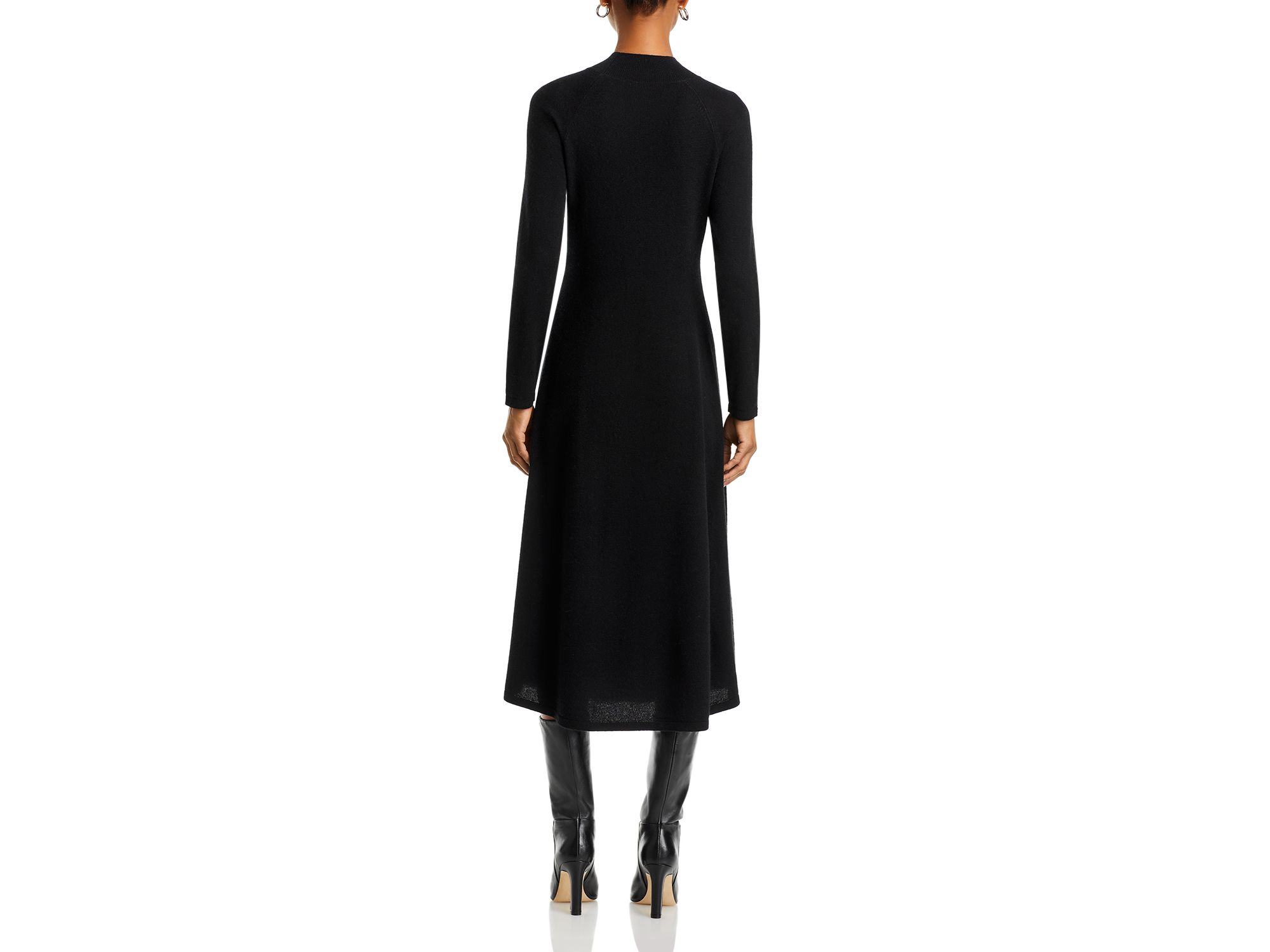 100% Cashmere Mock Neck Dress — Image 9