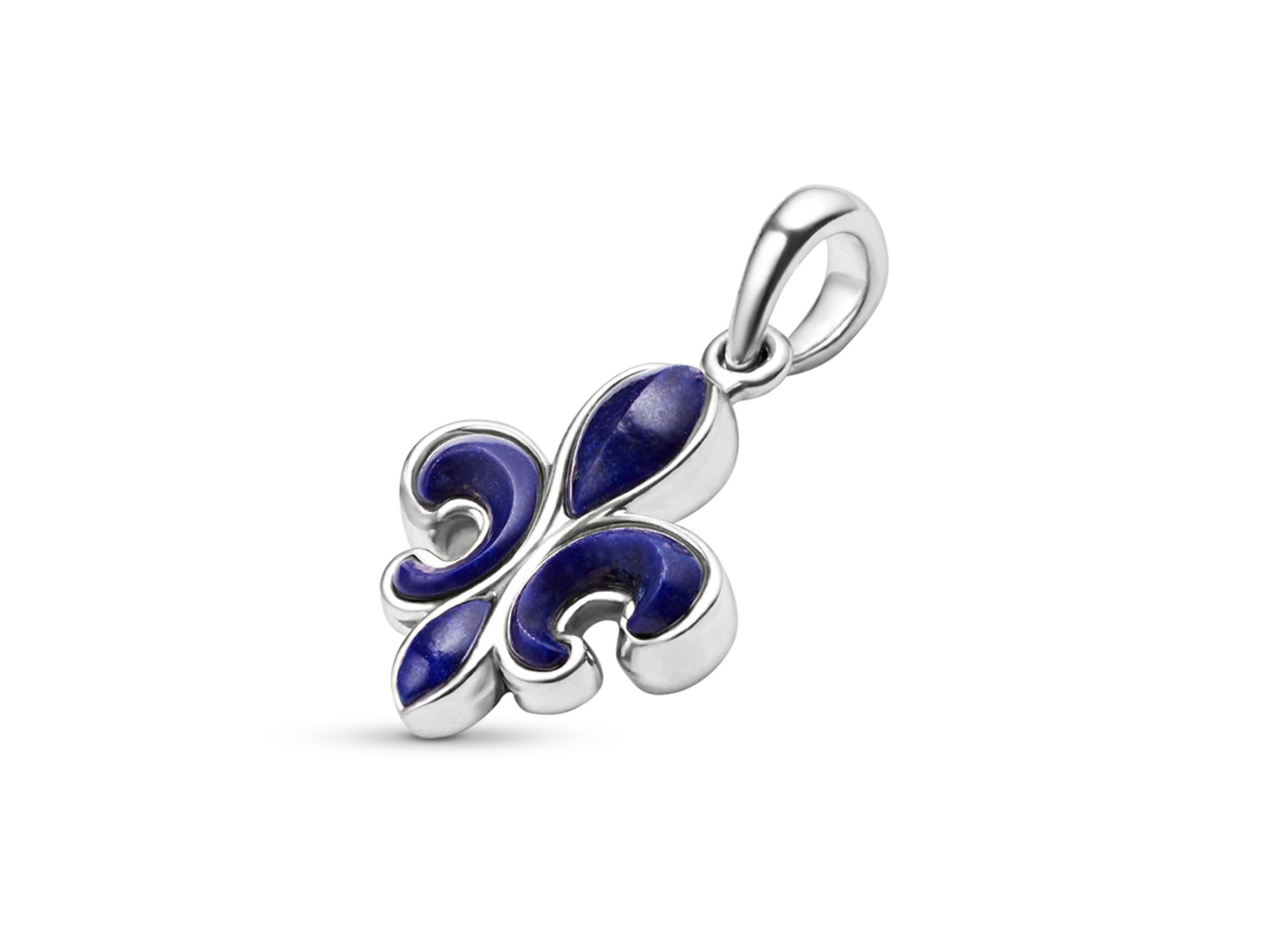 Men's Sterling Silver Anthem Lapis Lazuli Fleur de Lis Pendant - Exclusive — Image 3