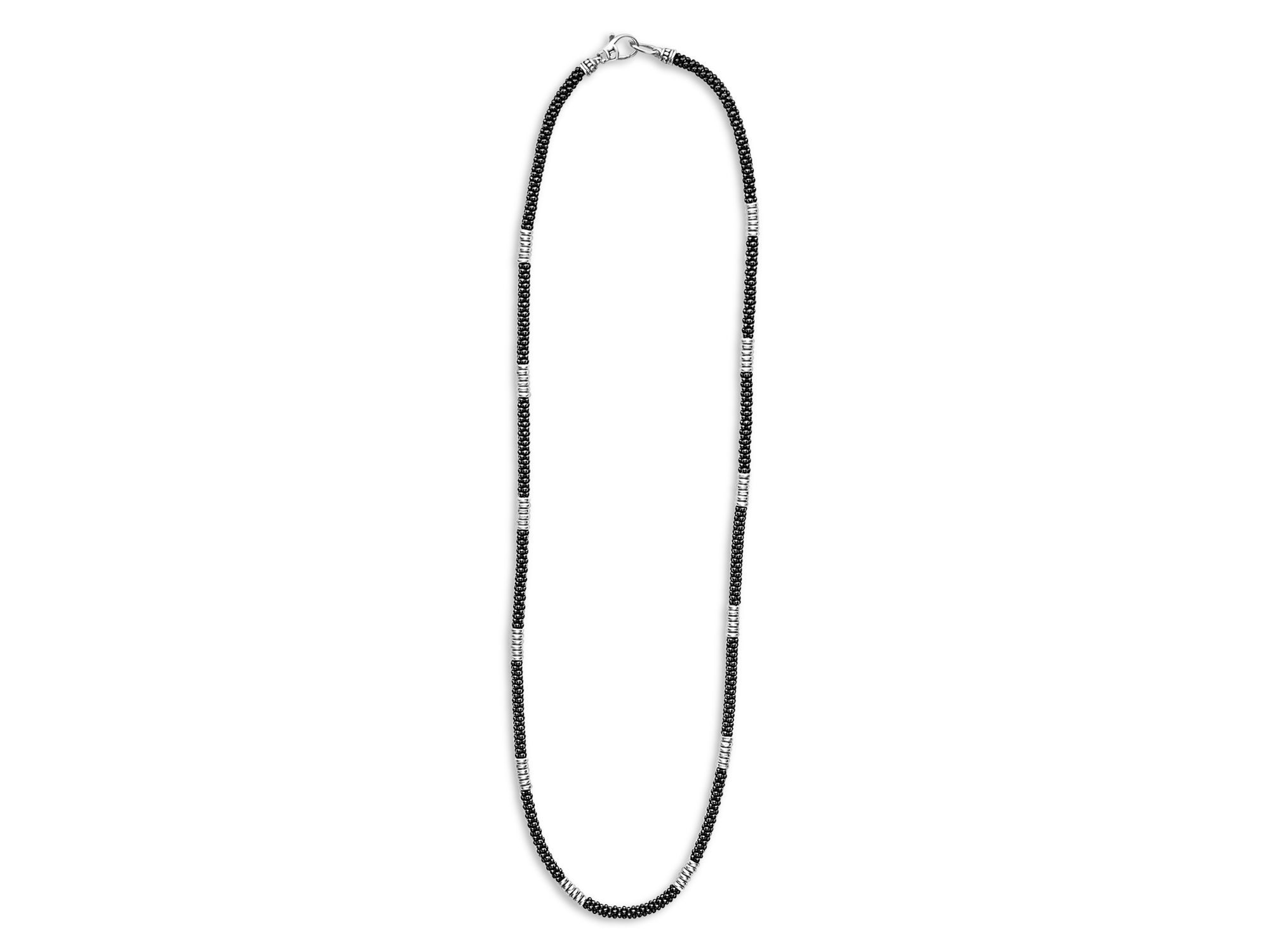 Black Caviar Silver Station Ceramic Beaded Necklaces — Image 5