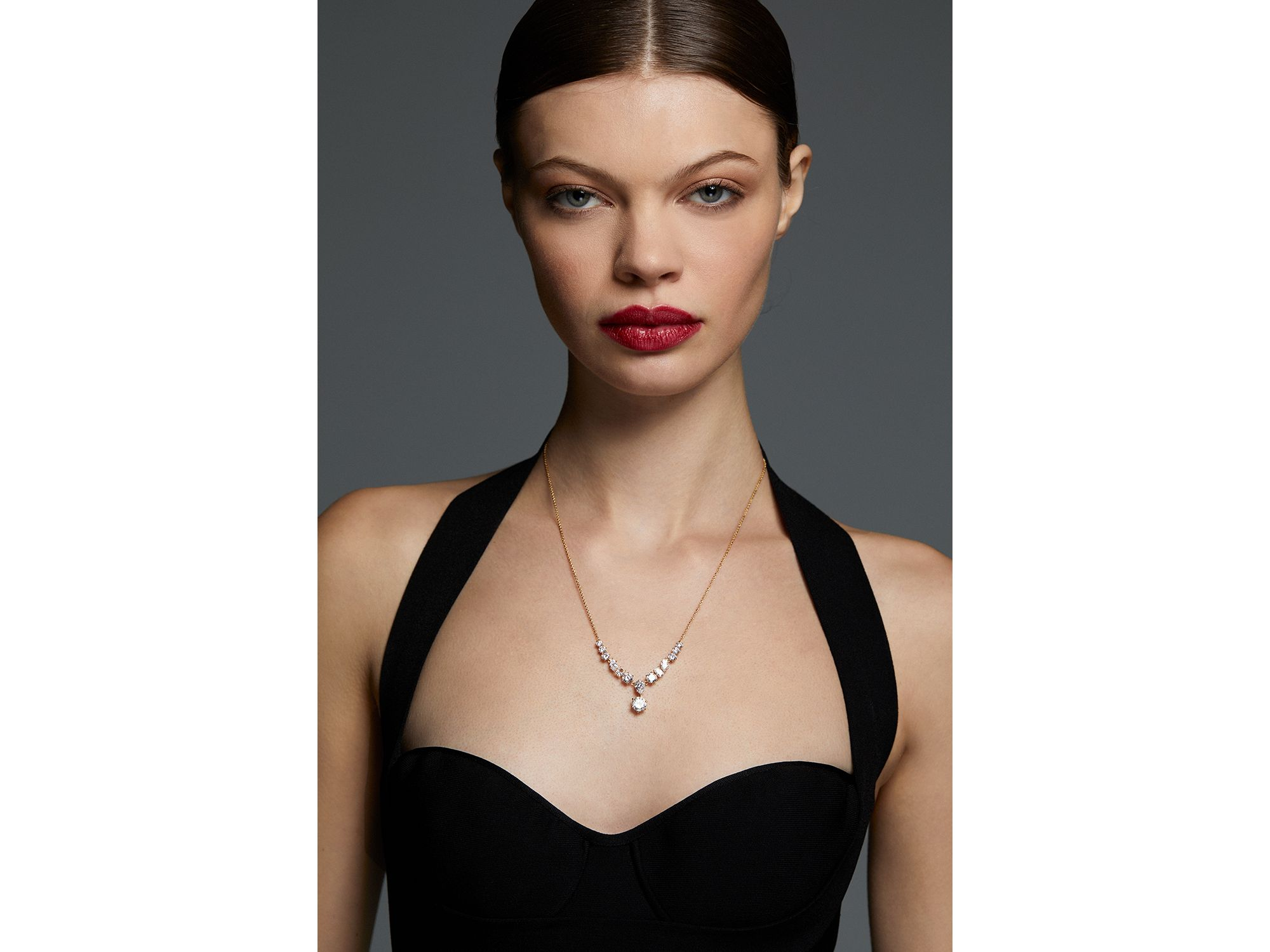 BTRX Mixed Cubic Zirconia Statement Necklace, 18"-20" - Image 1