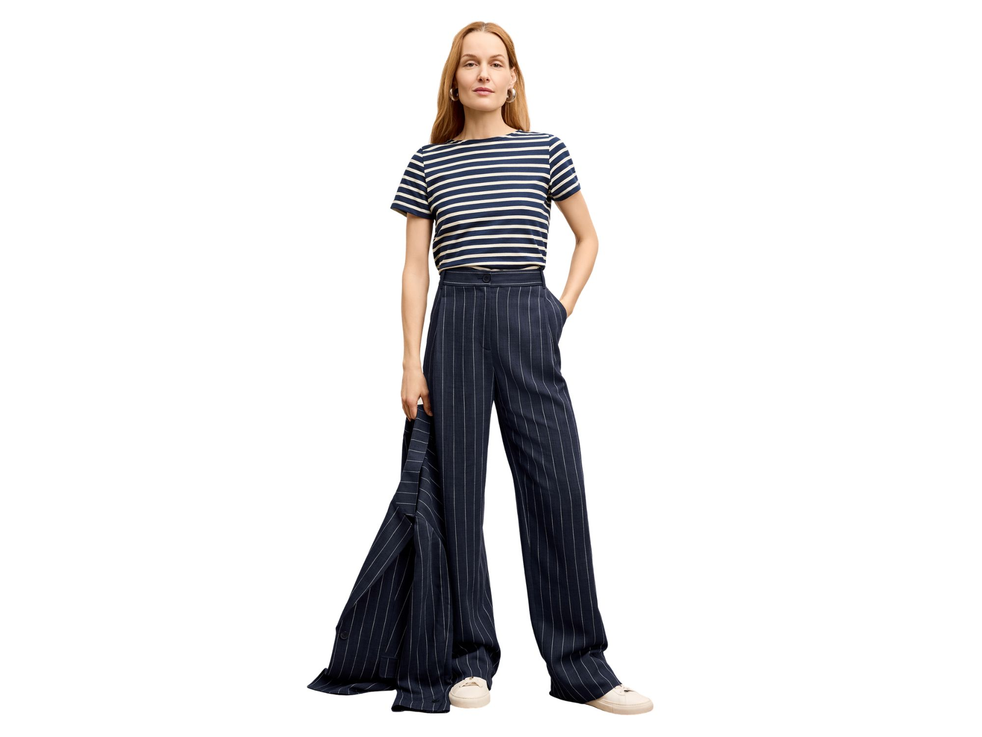 Fitz Pleated Women's Summer Pinstripe Trouser — Image 3