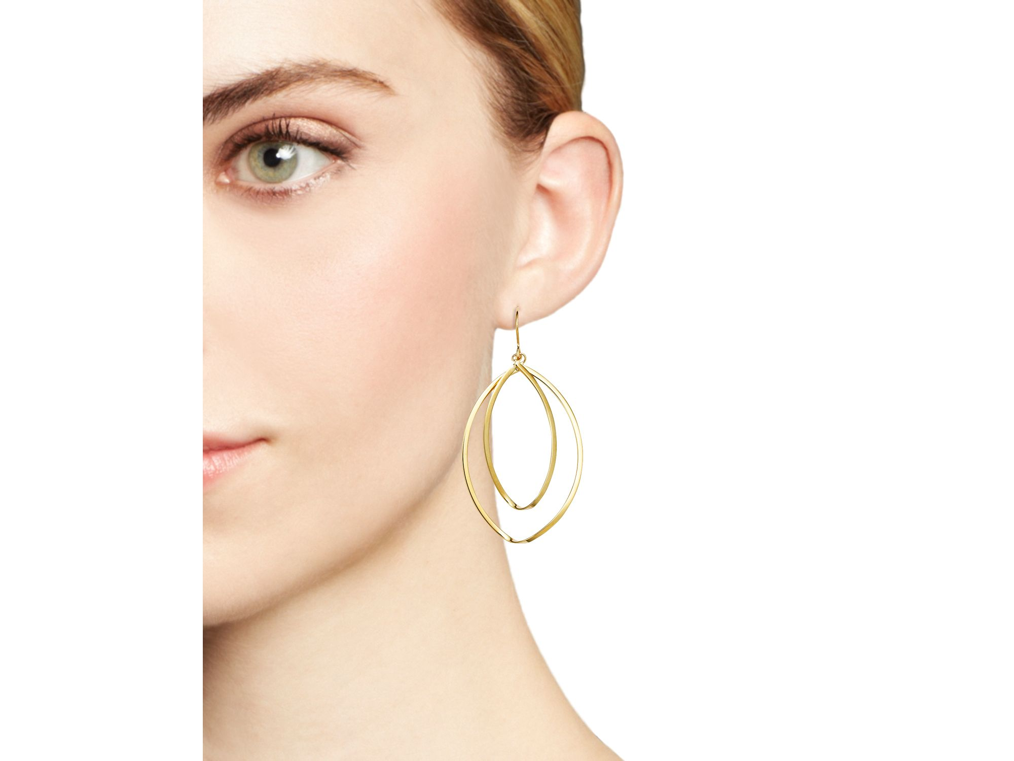14K Yellow Gold Double Twist Hoop Earrings — Image 3