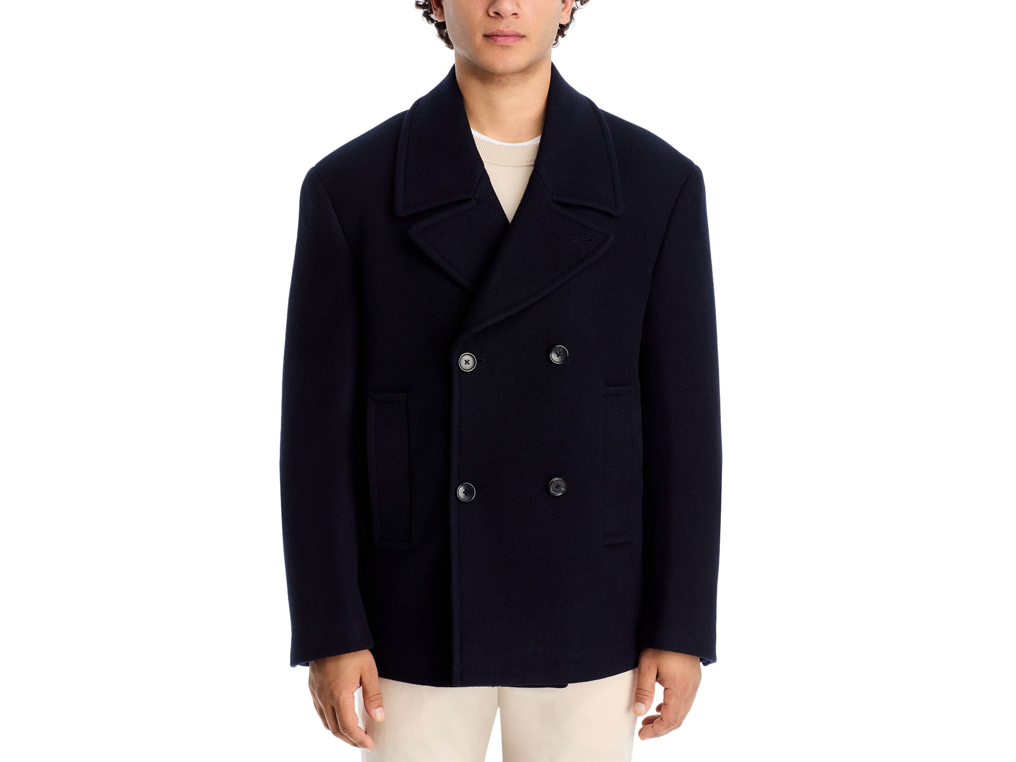 Wool & Cashmere Double Breasted Peacoat — Image 4