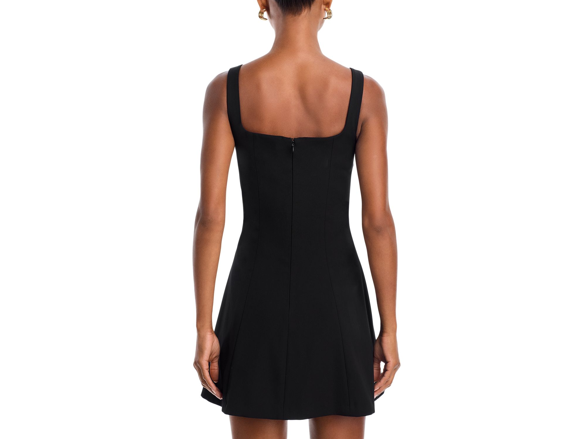 Square Neck Inverted Pleat Mini Dress — Image 3