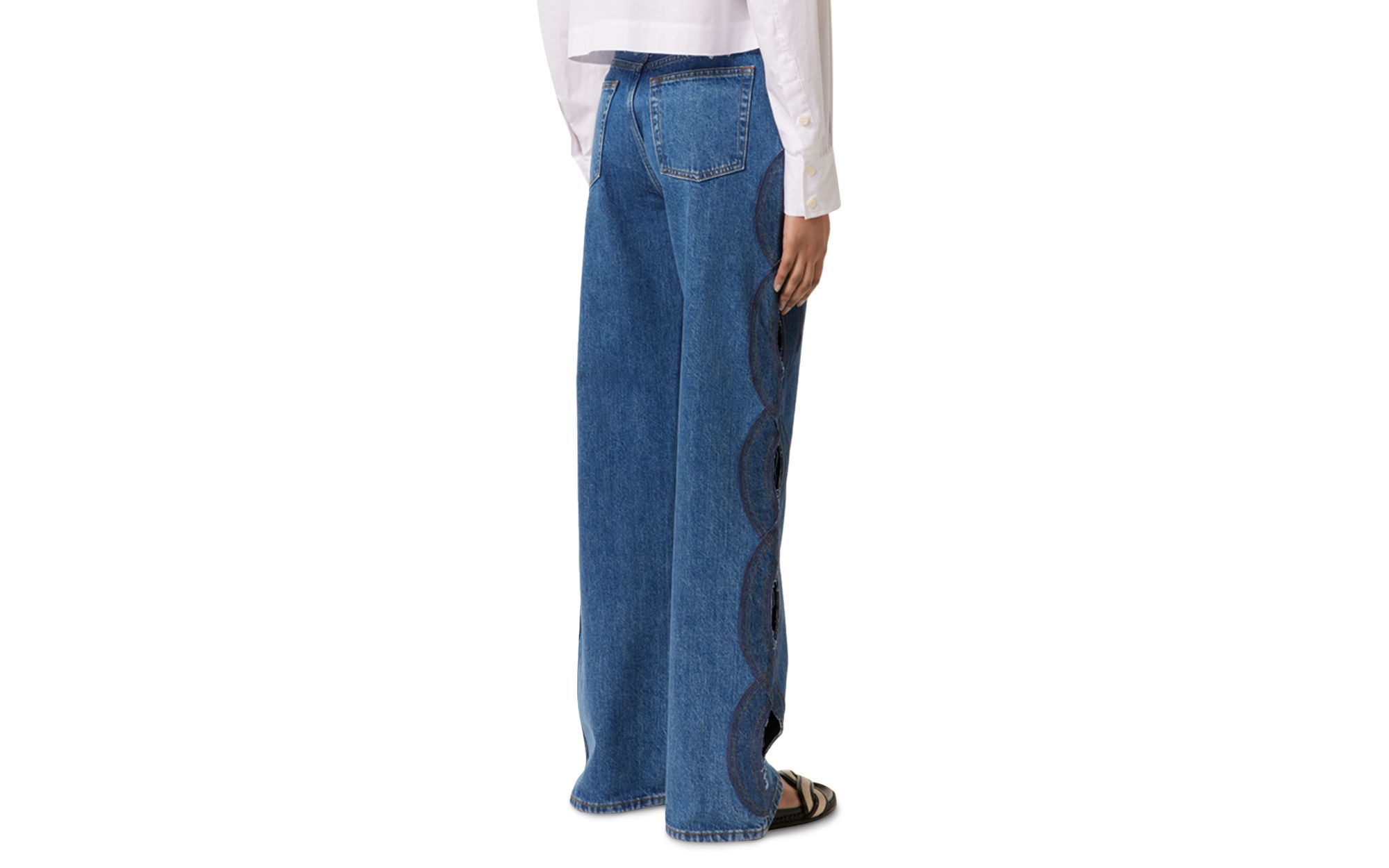 Pouja High Rise Wide Leg Jeans in Blue — Image 4