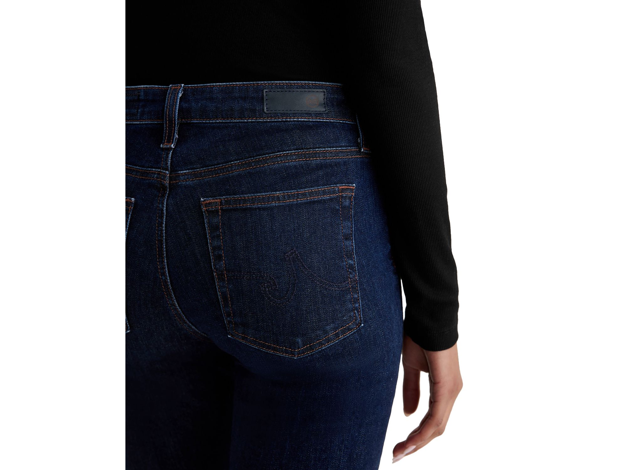 Mari Extended Mid Rise Slim Straight Jeans in Modern Indigo — Image 3