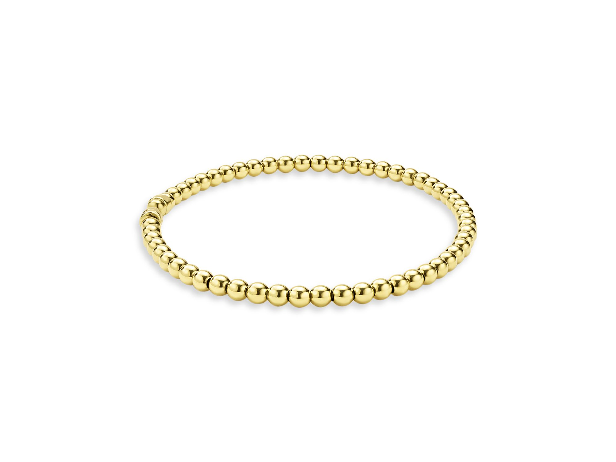 18K Yellow Gold Caviar Gold Beaded Cuff Bracelet — Image 3