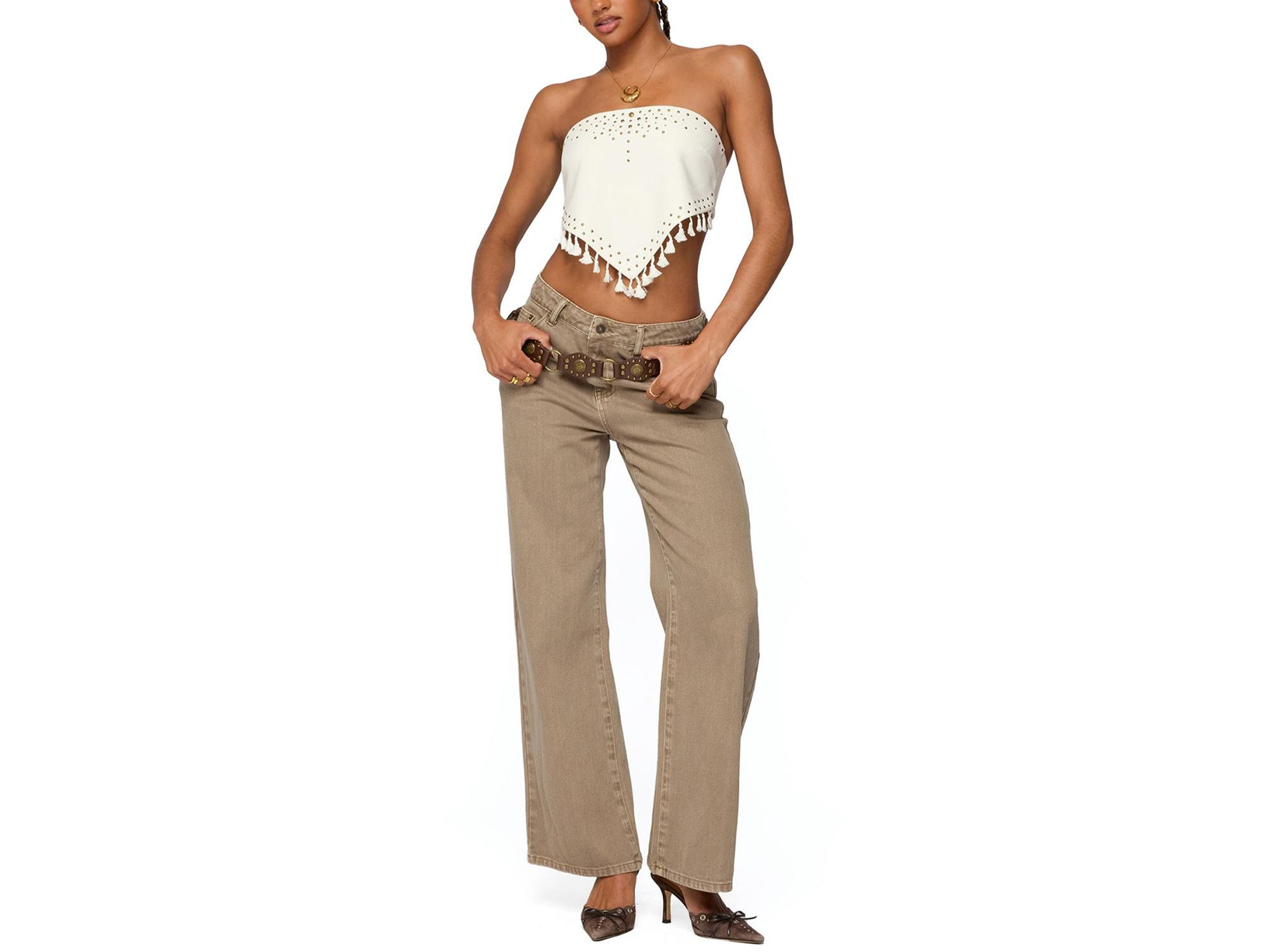 Stud & Tassel Handkerchief Top — Image 3