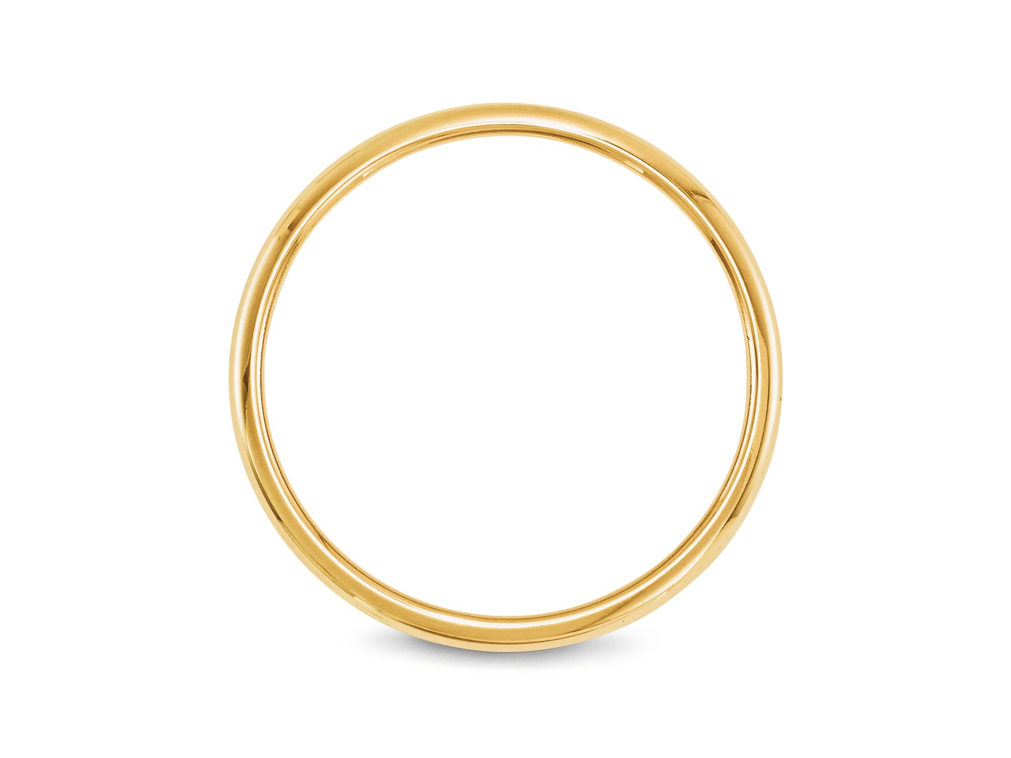 Men's 2mm Half Round Band Ring in 14K Yellow or 14K White Gold — Image 3