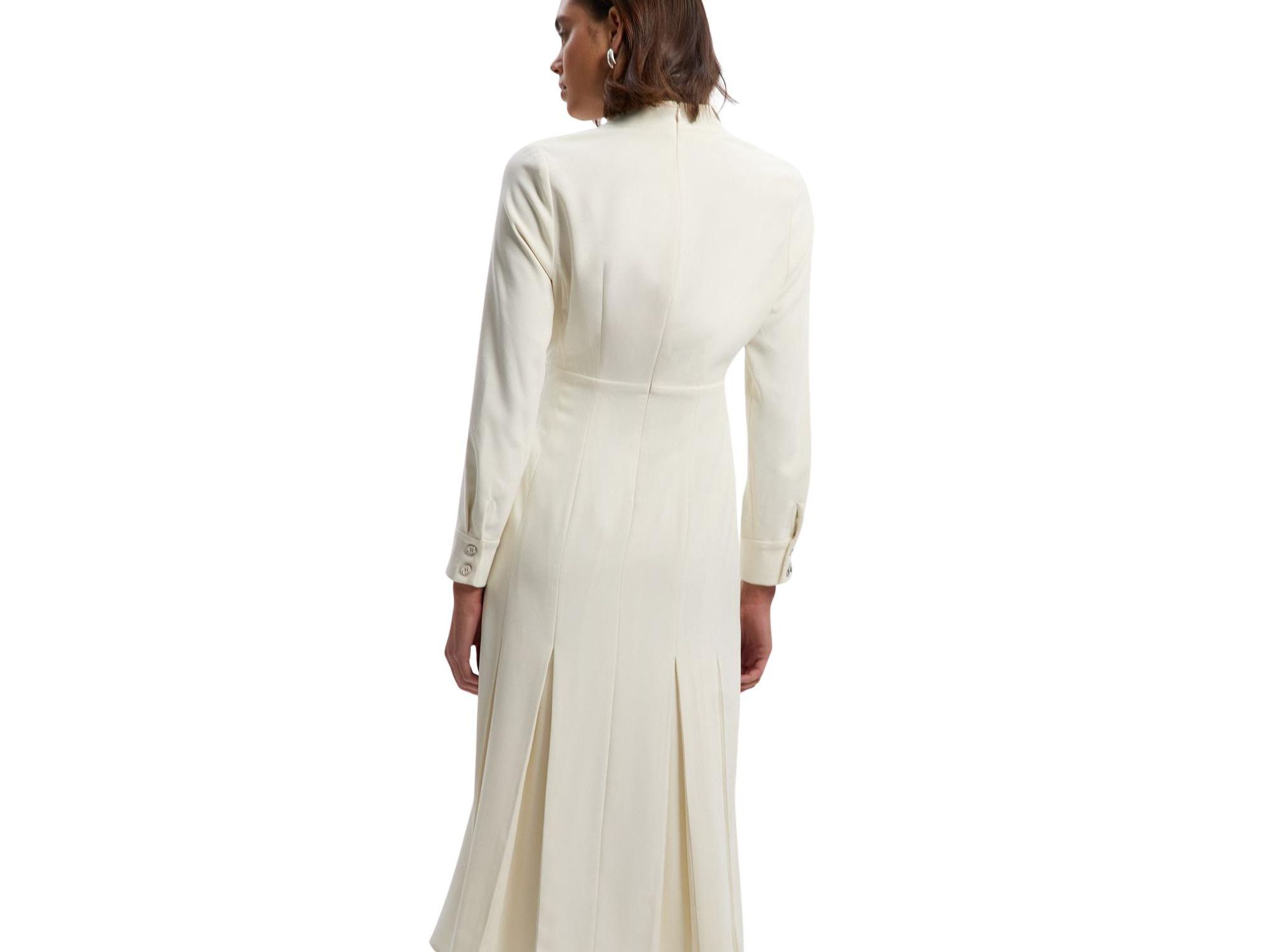 Crepe Buckle Waist Midi Shirt Dress — Image 3