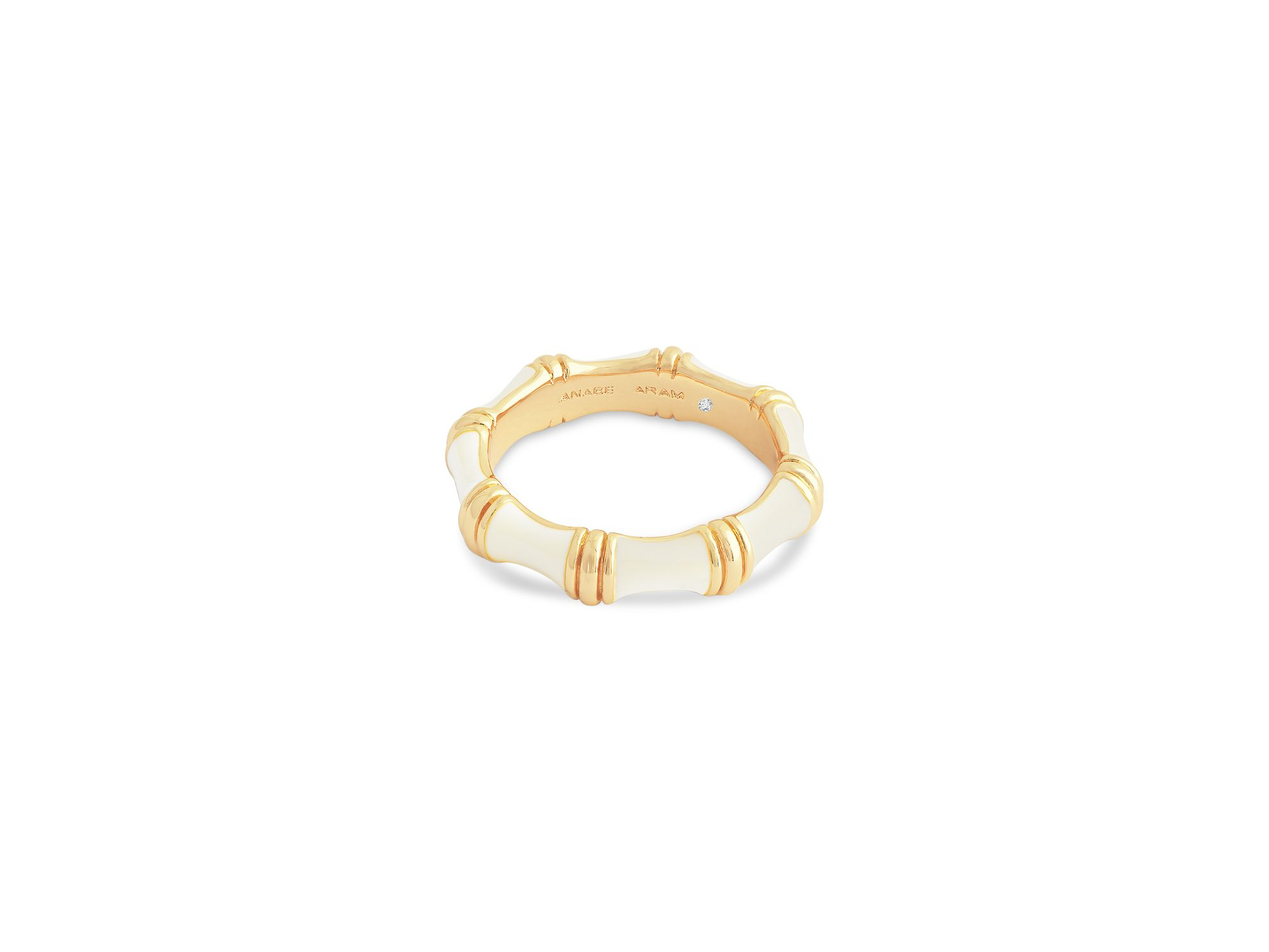 White Bamboo Band Ring — Image 3