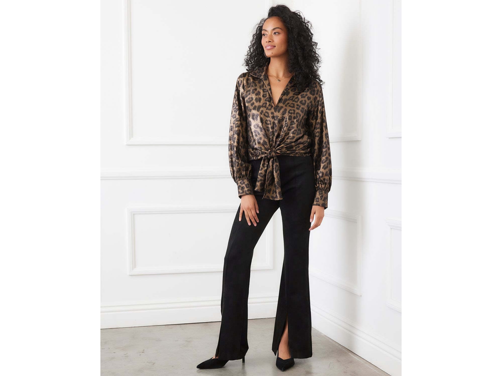 Long Sleeve Tie Front Top — Image 4