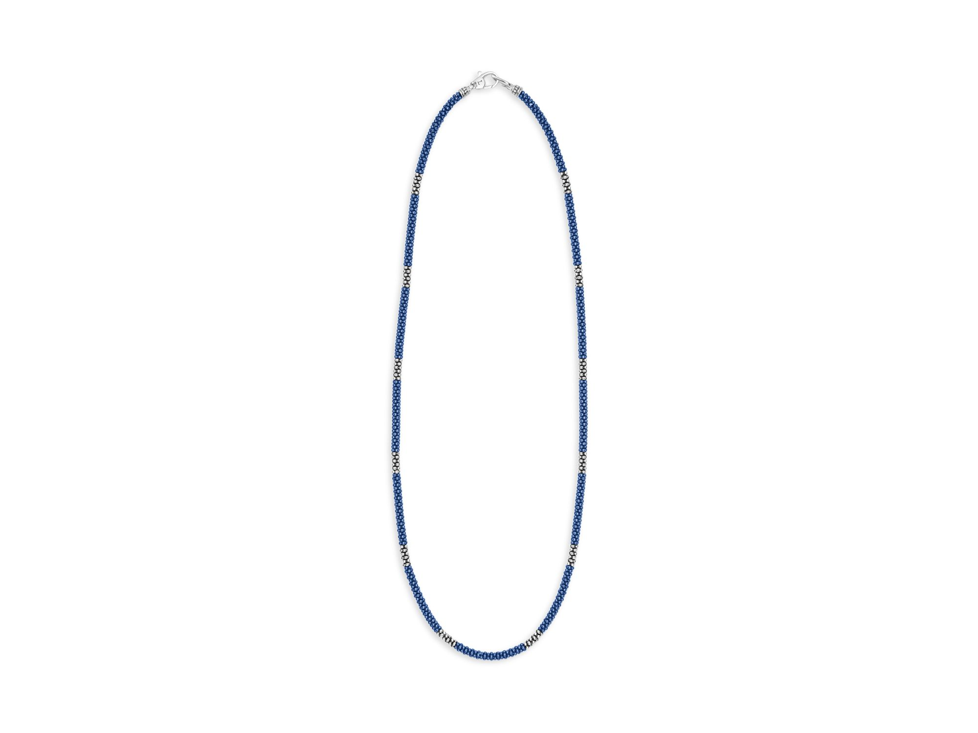 Sterling Silver Ultramarine Ceramic Bead Collar Necklaces — Image 5