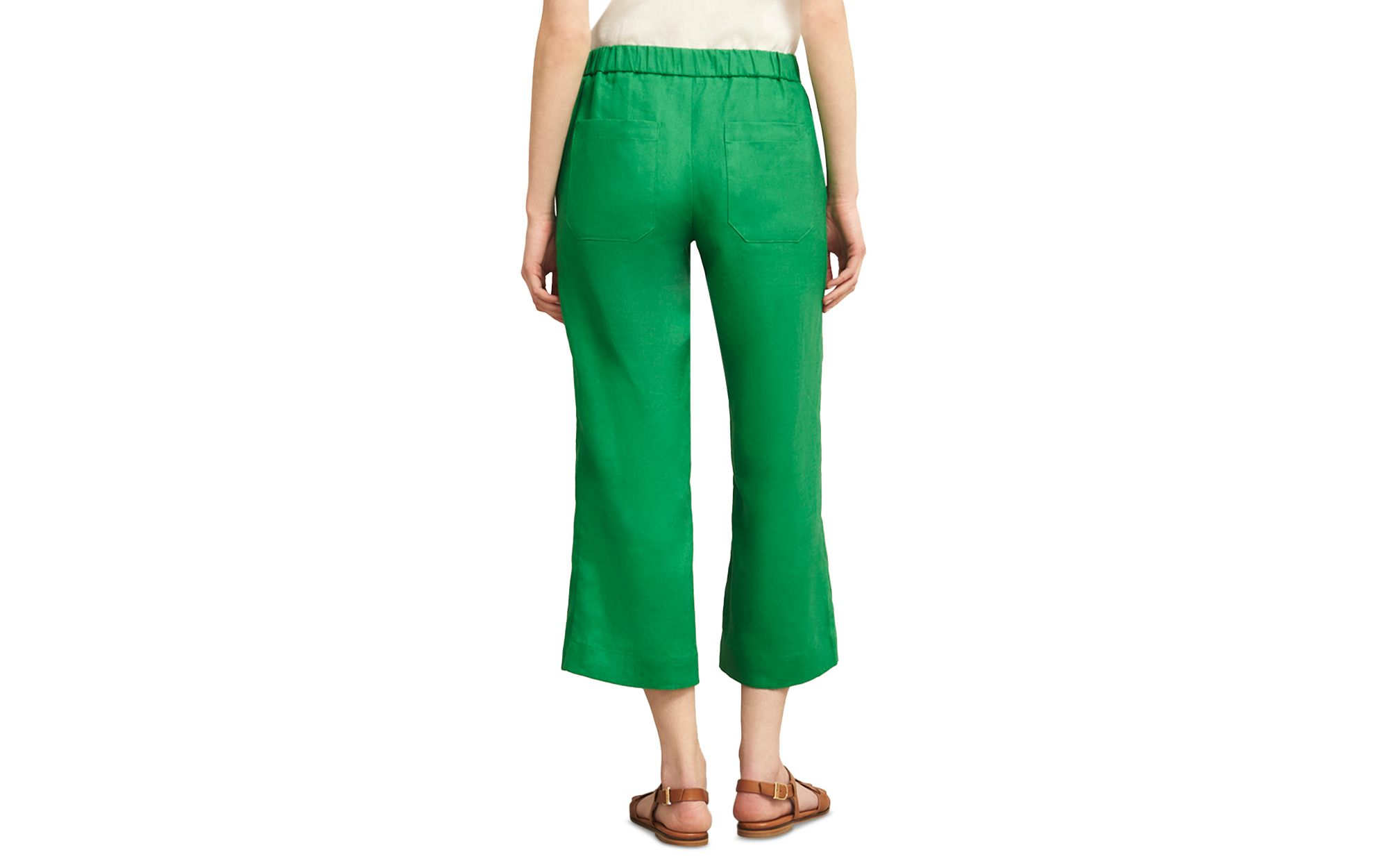 Lillie Linen Cropped Kick Flare Pants — Image 5