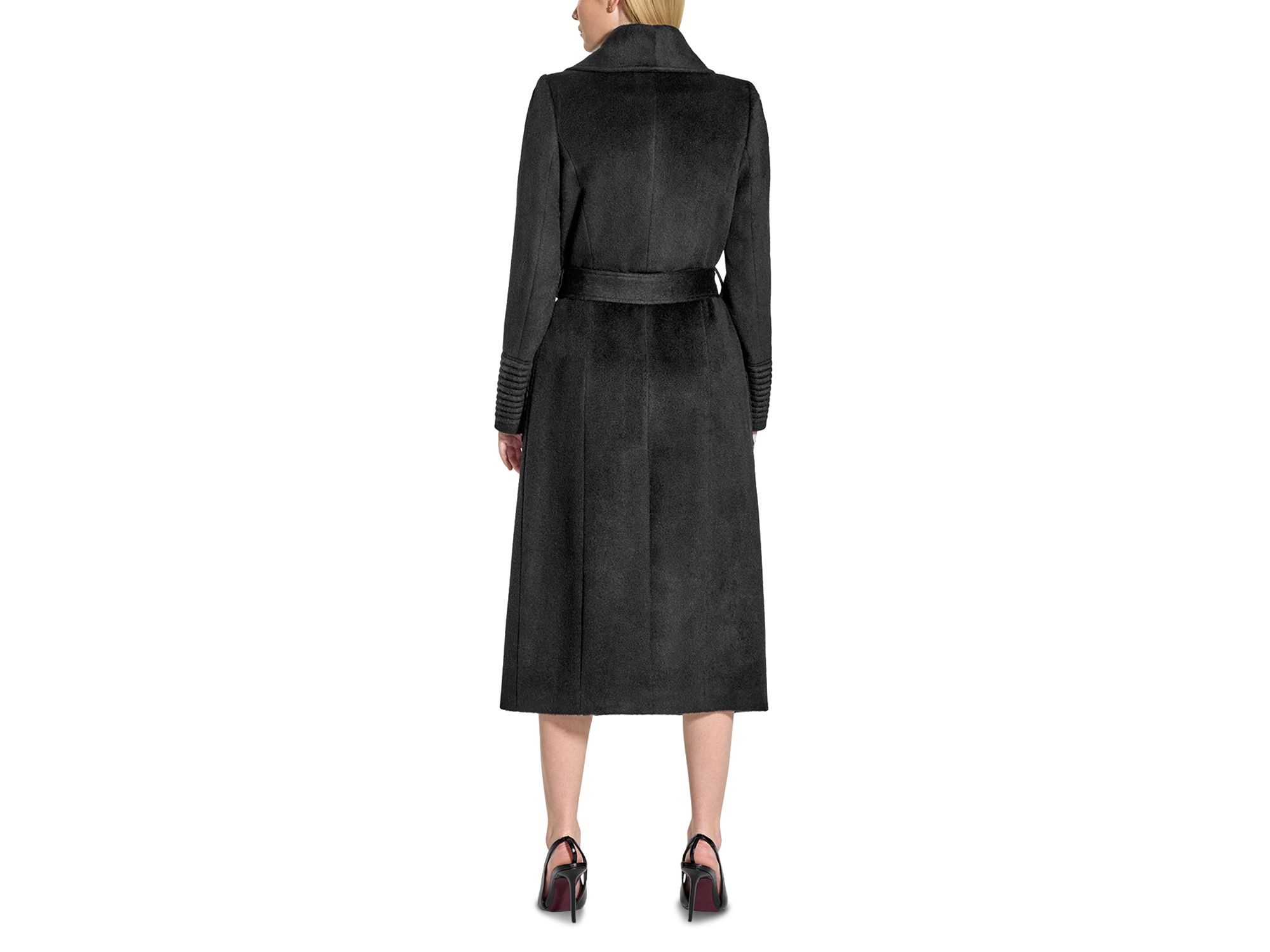 Wide Collar Long Wrap Coat — Image 6