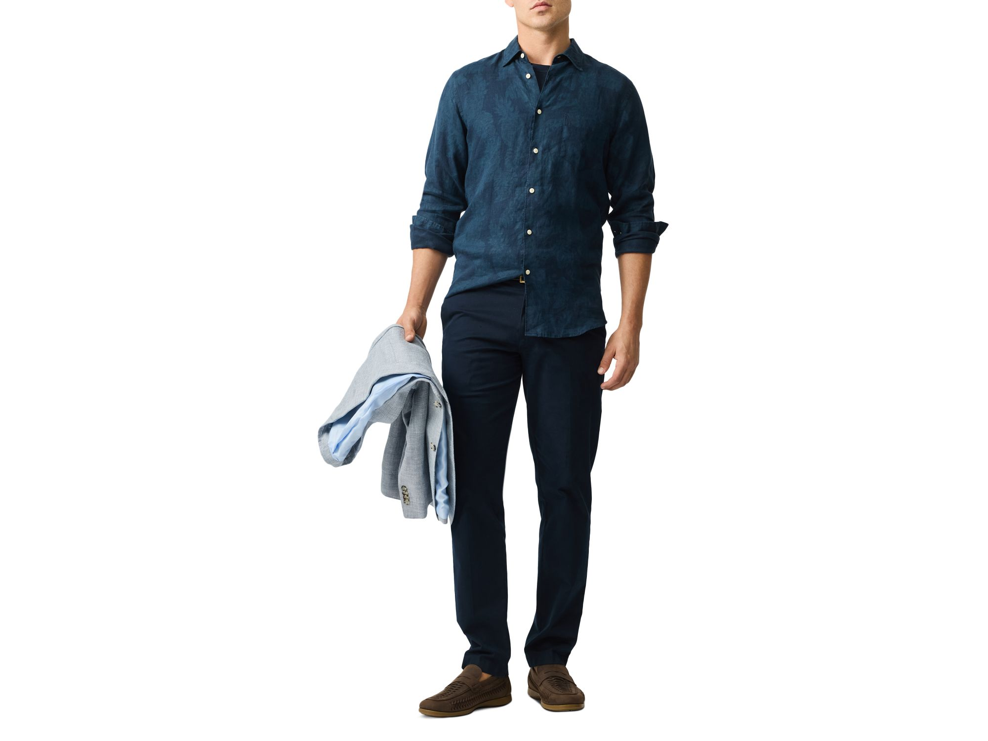 North River Slim Fit Printed Linen Shirt — Image 8