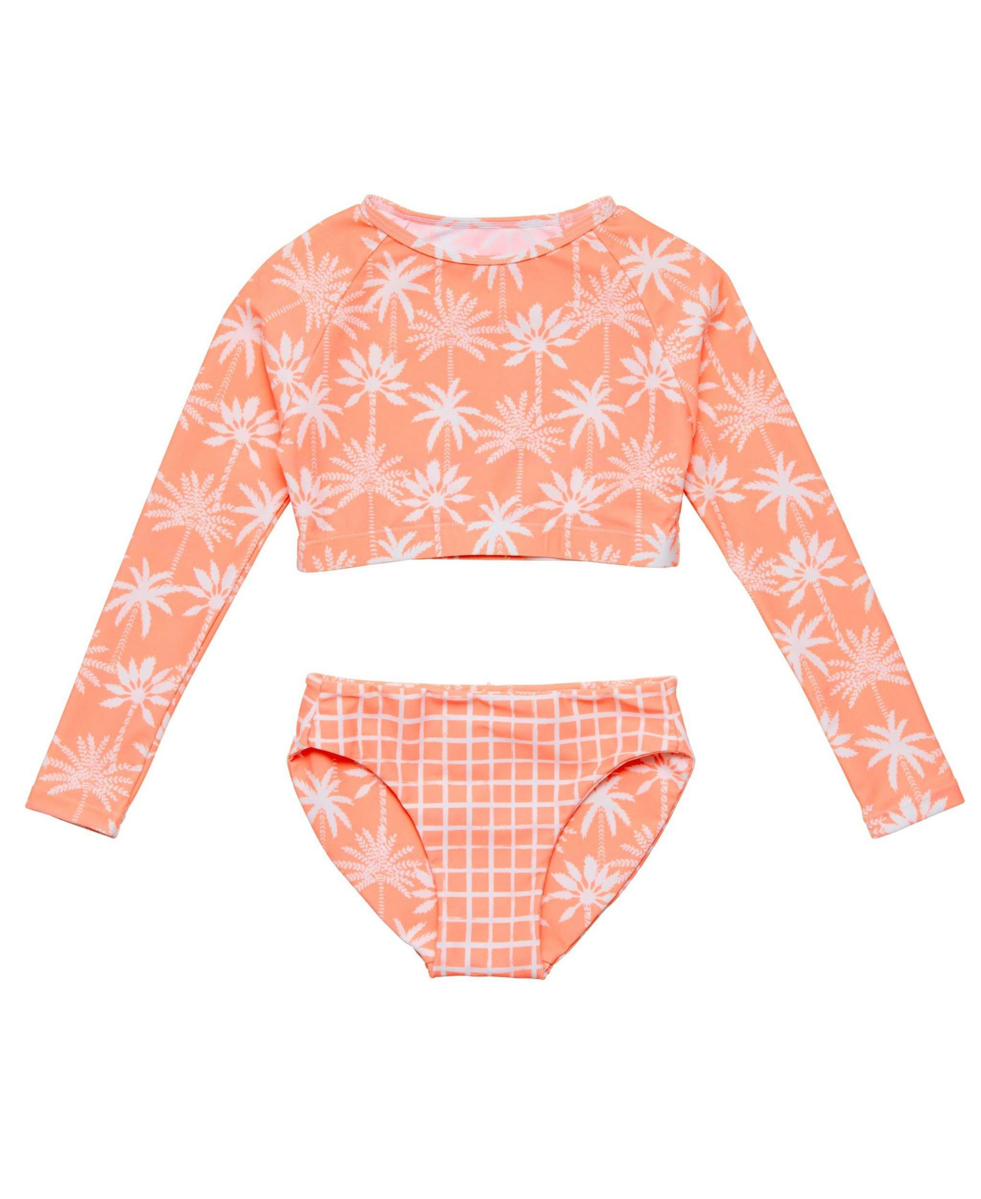 Girls' Cali Palms Recycled Crop LS Rash Set - Little Kid, Big Kid — Image 3