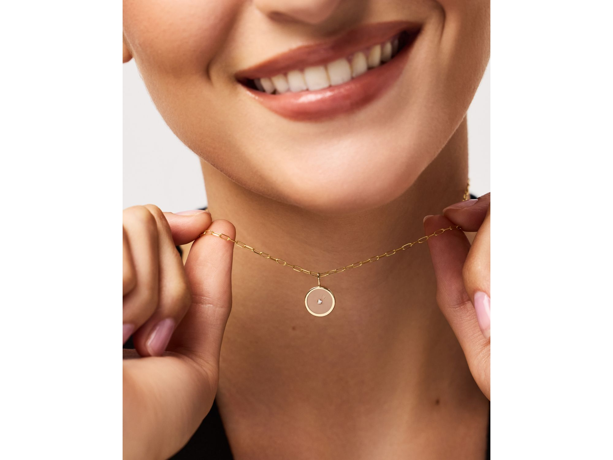 10k Gold Floating Lab Grown Diamond Large Necklace — Image 4